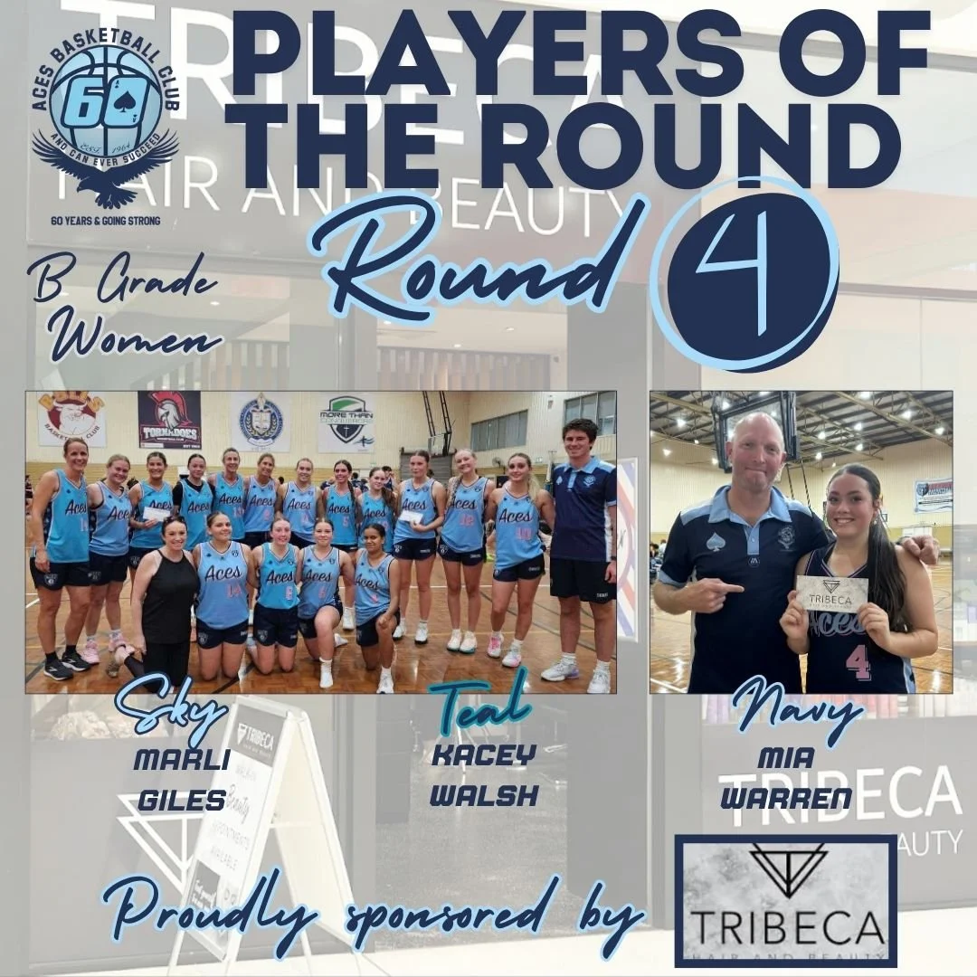 𝗕 𝗚𝗿𝗮𝗱𝗲 - 𝗥𝗼𝘂𝗻𝗱 𝟰 - 𝗣𝗹𝗮𝘆𝗲𝗿𝘀 𝗼𝗳 𝘁𝗵𝗲 𝗥𝗼𝘂𝗻𝗱
Introducing our Players of the Round for Round 4 of B Grade competition last night!

𝑾𝒐𝒎𝒆𝒏
𝐒𝐤𝐲 - Marli Giles
𝐓𝐞𝐚𝐥 - Kacey Walsh
𝐍𝐚𝐯𝐲 - Mia Warren

𝑴𝒆𝒏
𝐖𝐡𝐢𝐭𝐞