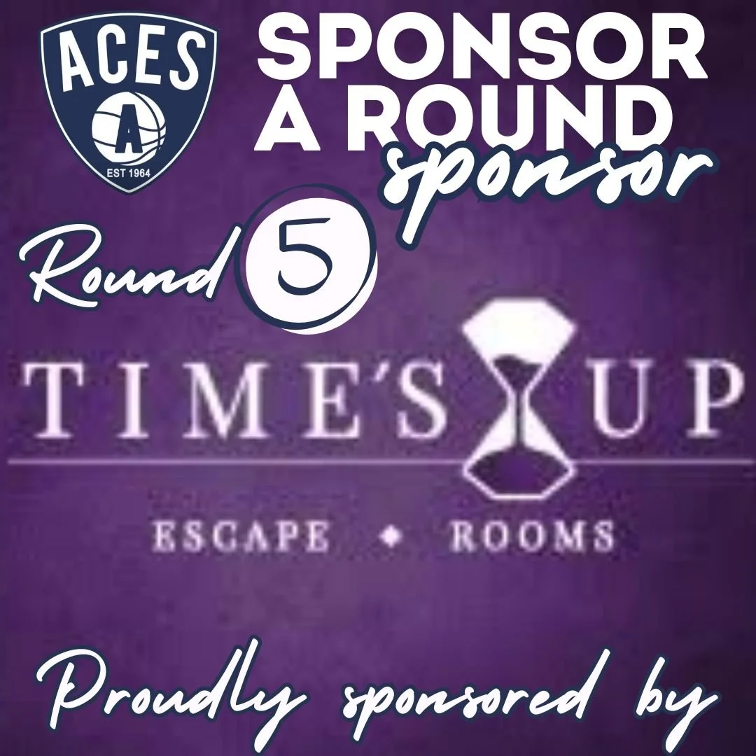 𝗦𝗲𝗻𝗶𝗼𝗿𝘀 𝗥𝗼𝘂𝗻𝗱 𝟱 - 𝗦𝗽𝗼𝗻𝘀𝗼𝗿-𝗔-𝗥𝗼𝘂𝗻𝗱 - 𝗧𝗶𝗺𝗲𝘀 𝗨𝗽 𝗘𝘀𝗰𝗮𝗽𝗲 𝗥𝗼𝗼𝗺𝘀

Aces Basketball Club are extremely pleased to welcome back for their second season, our Sponsor-A-Round Sponsors - 𝗧𝗶𝗺𝗲𝘀 𝗨𝗽 𝗘𝘀𝗰𝗮𝗽𝗲 𝗥?