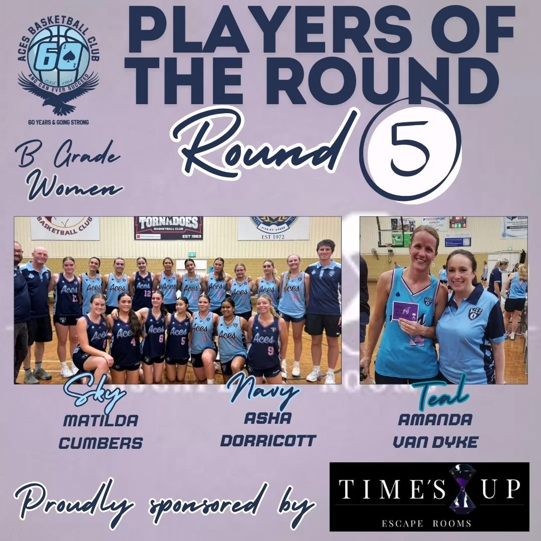 𝗕 𝗚𝗿𝗮𝗱𝗲 - 𝗥𝗼𝘂𝗻𝗱 𝟱 - 𝗣𝗹𝗮𝘆𝗲𝗿𝘀 𝗼𝗳 𝘁𝗵𝗲 𝗥𝗼𝘂𝗻𝗱

Introducing our Players of the Round for Round 5 of B Grade competition last night!

𝑾𝒐𝒎𝒆𝒏
𝐒𝐤𝐲 - Matilda Cumbers
𝐓𝐞𝐚𝐥 - Amanda Van Dyke
𝐍𝐚𝐯𝐲 - Asha Dorricott

𝑴𝒆