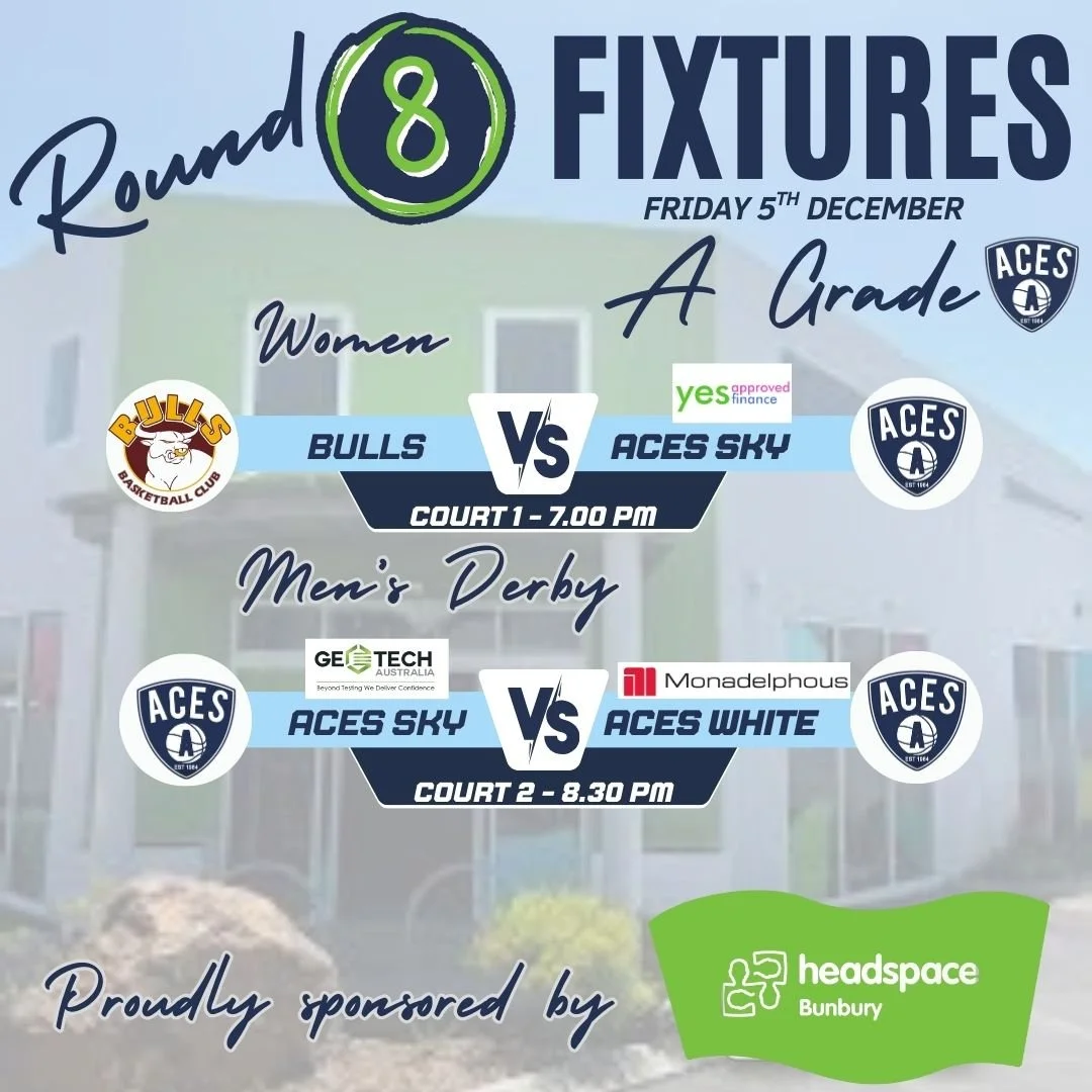 𝗦𝗲𝗻𝗶𝗼𝗿𝘀 𝗥𝗼𝘂𝗻𝗱 𝟴 - 𝗔 𝗚𝗿𝗮𝗱𝗲 𝗖𝗼𝗺𝗽𝗲𝘁𝗶𝘁𝗶𝗼𝗻 - 𝙈𝙚𝙣𝙩𝙖𝙡 𝙃𝙚𝙖𝙡𝙩𝙝 𝙍𝙤𝙪𝙣𝙙 - 𝗧𝗼𝗻𝗶𝗴𝗵𝘁!

Good luck to our Aces A Grade Women's Team taking to the court this evening from 7.00pm!

Aces Men's DERBY will kick off fro