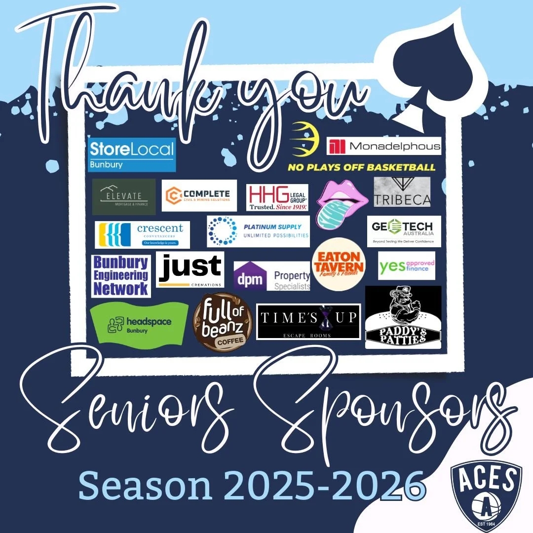 𝗧𝗵𝗮𝗻𝗸 𝘆𝗼𝘂 - 𝗦𝗲𝗻𝗶𝗼𝗿𝘀 𝗦𝗽𝗼𝗻𝘀𝗼𝗿𝘀 - 𝗦𝗲𝗮𝘀𝗼𝗻 𝟮𝟬𝟮𝟱/𝟮𝟬𝟮𝟲

Aces Basketball Club would like to show our appreciation for our Seniors Sponsors throughout Season 2025/2026.

Their sponsorship has enabled our club to update sen