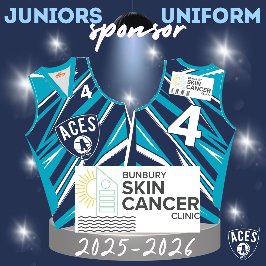 𝗝𝘂𝗻𝗶𝗼𝗿𝘀 𝗨𝗻𝗶𝗳𝗼𝗿𝗺 𝗦𝗽𝗼𝗻𝘀𝗼𝗿 𝗦𝗵𝗼𝘂𝘁𝗼𝘂𝘁 📣

Aces Basketball Club would like to give a shoutout and acknowledge - @bunburyskincancerclinic for sponsoring not one, but two juniors singlets sets mid way through the season.

Thank y