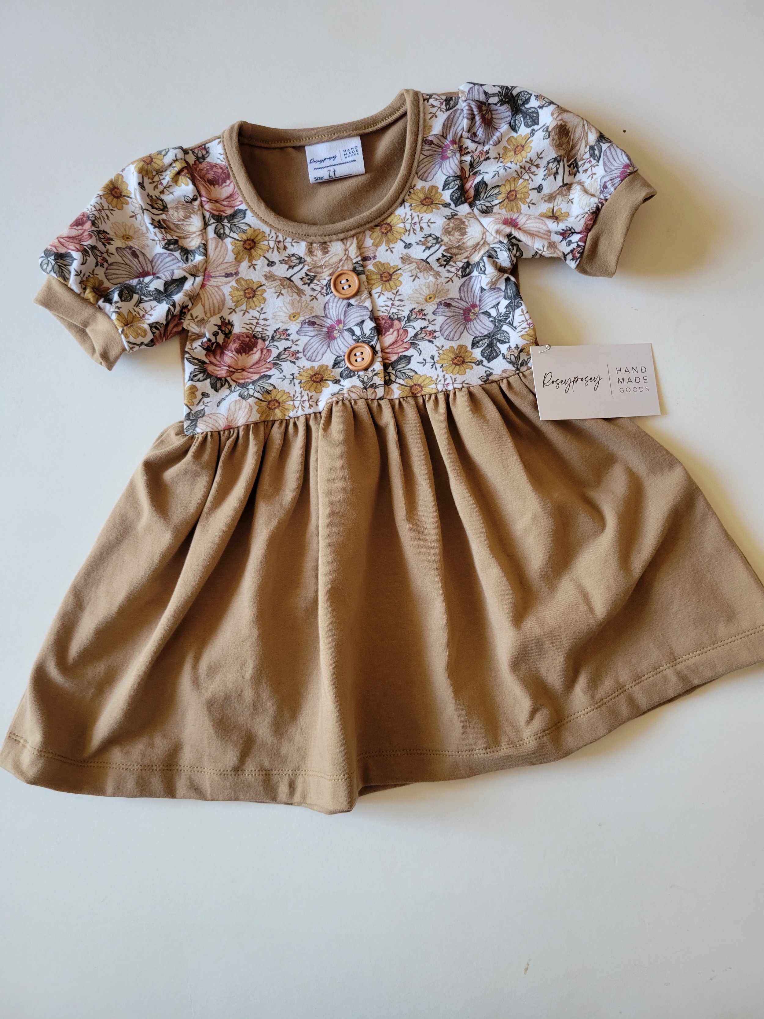2t Fall Faux Button Dress