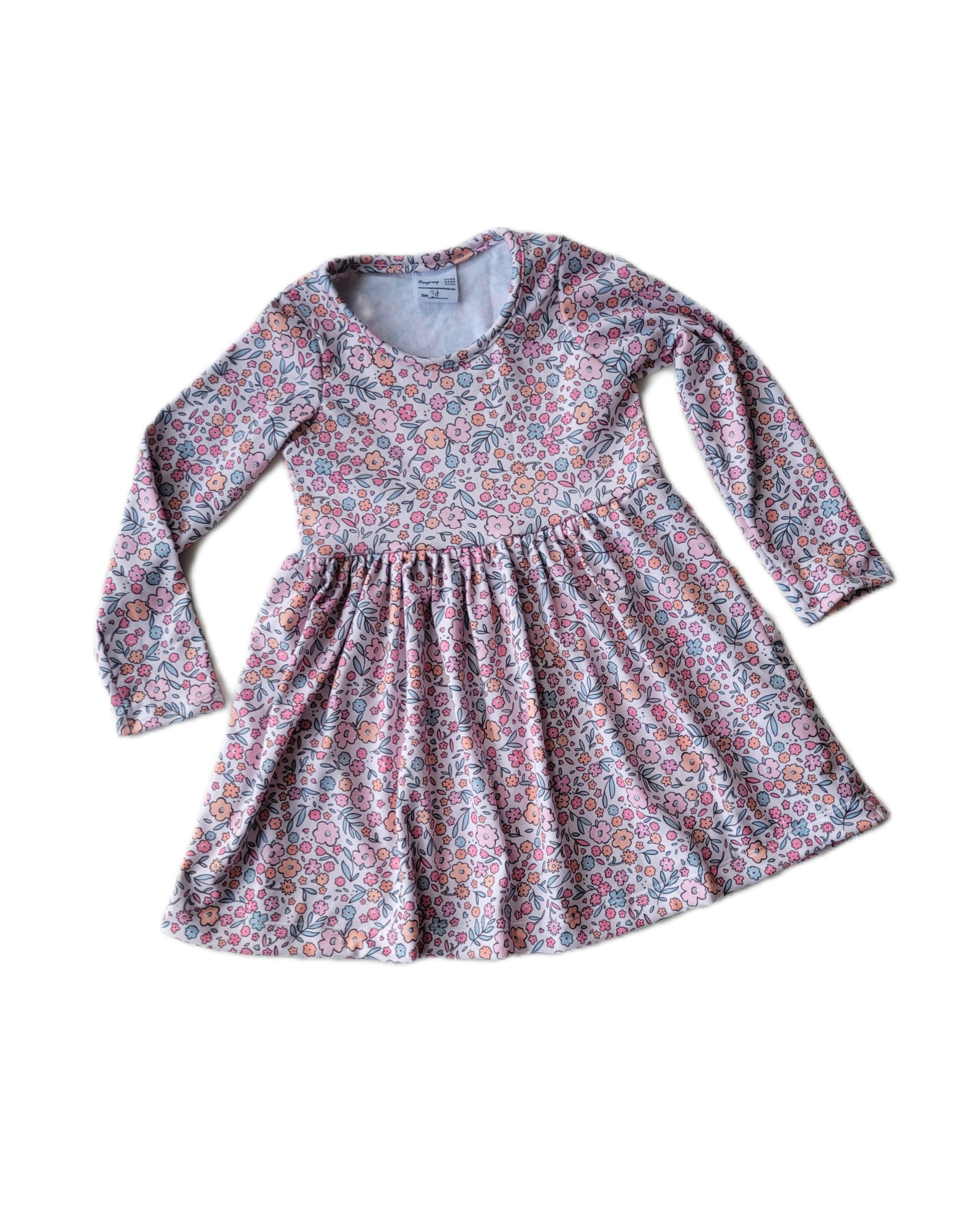 Classic Rosey Posey Dress with long sleeves - Available in 3 different fabrics