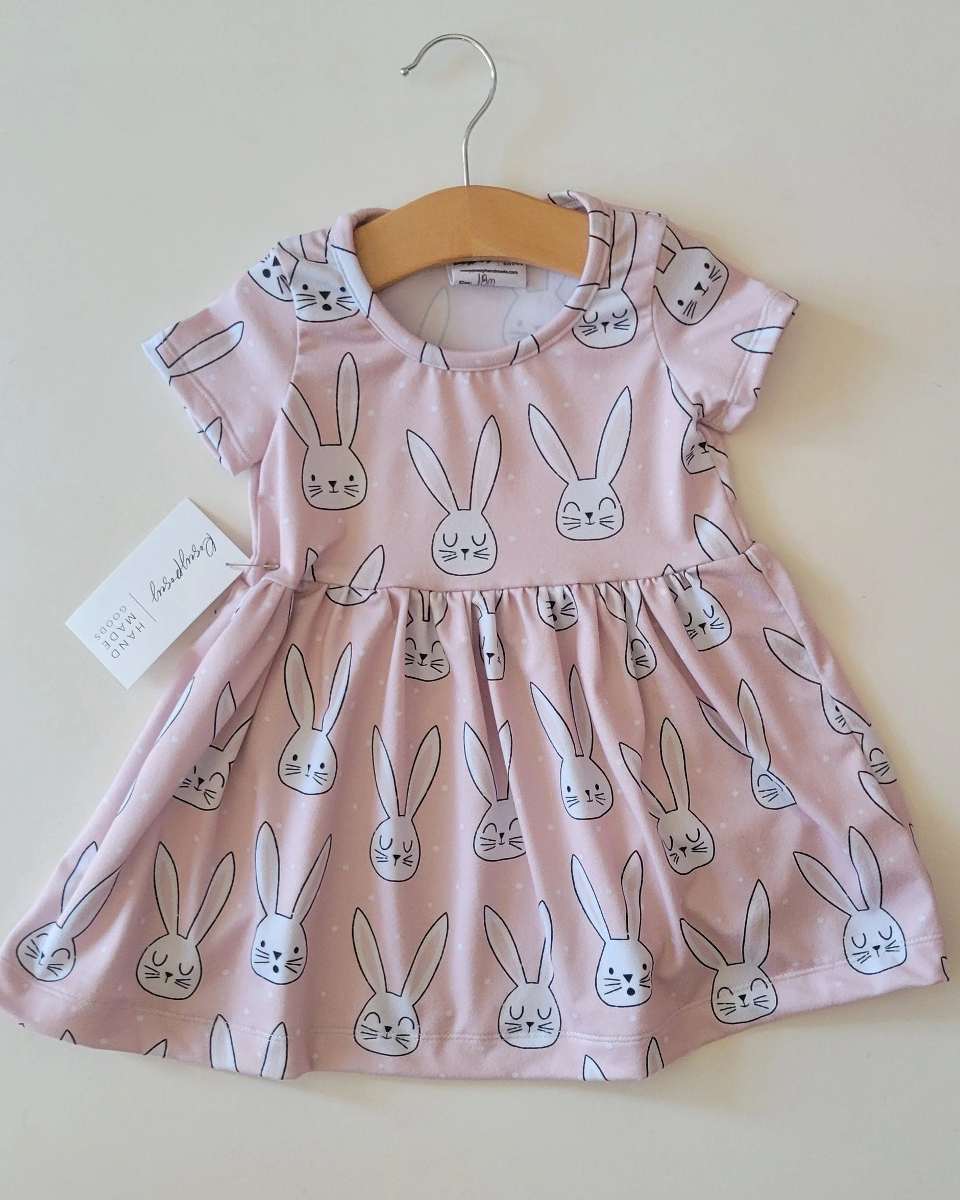 18m - Rosey Posey Pink Bunny Dress with Short Sleeves