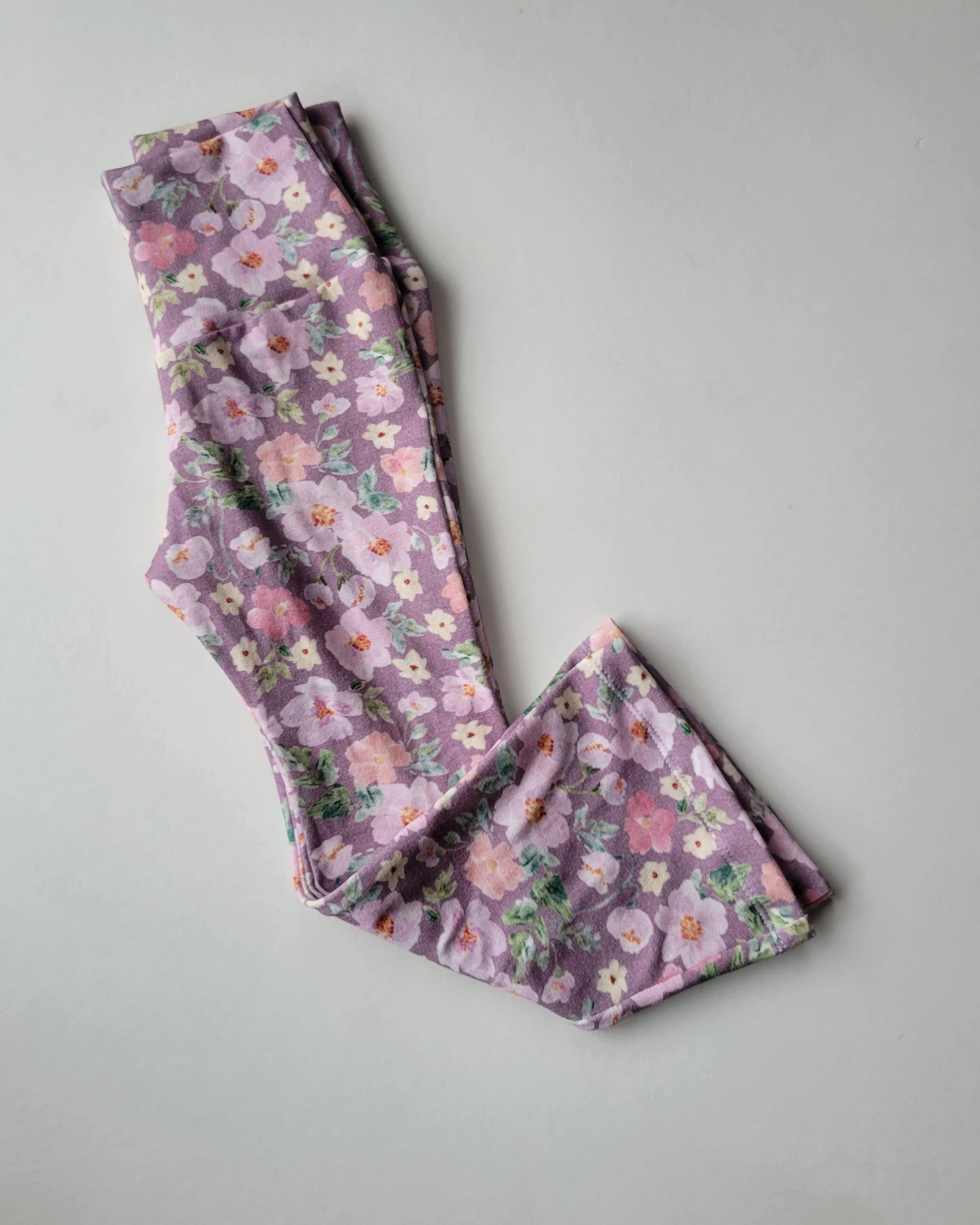 Bamboo Flare Pants in Purple Floral