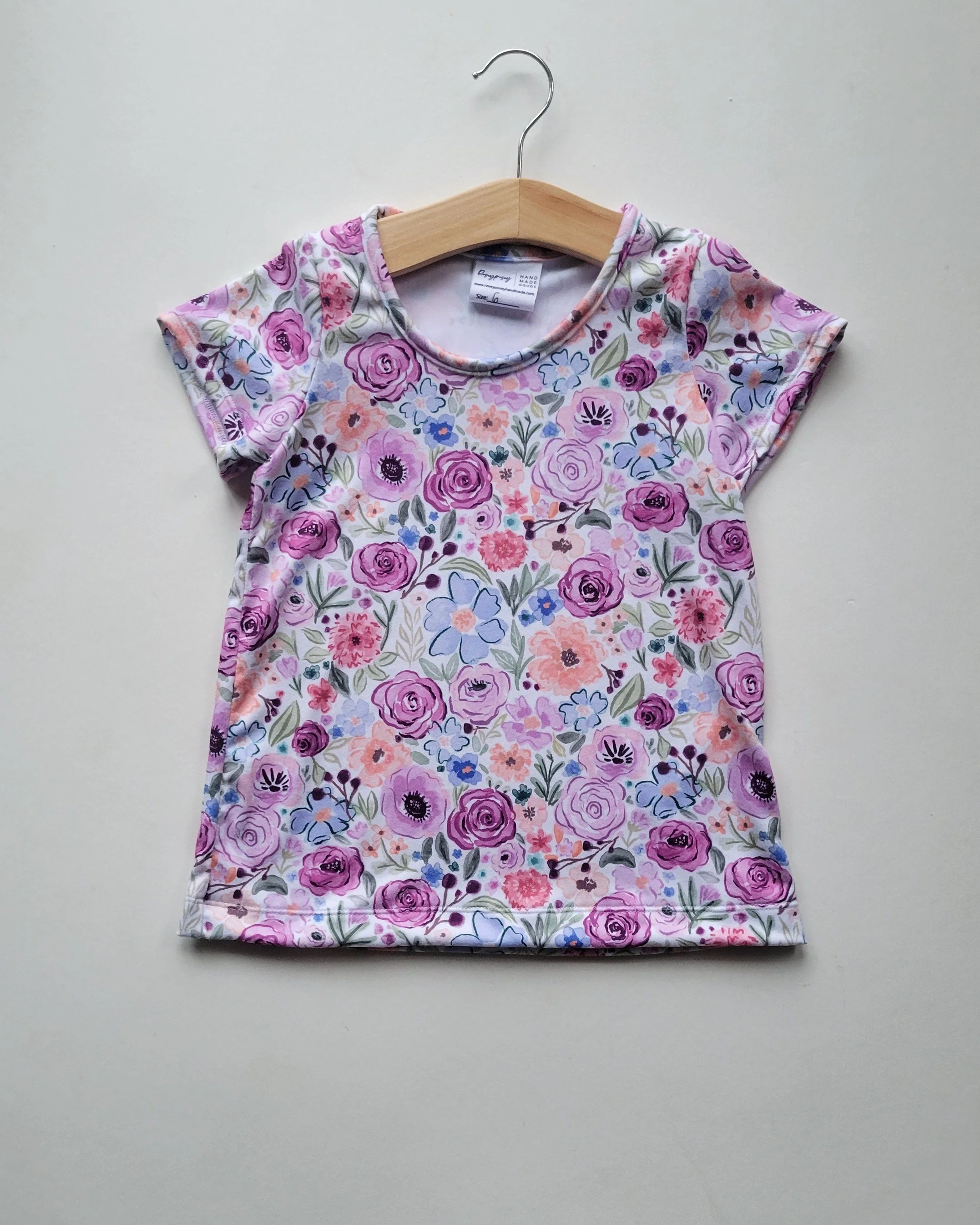 Rosey Posey Simple Top with short sleeves - Available in 5 different fabrics
