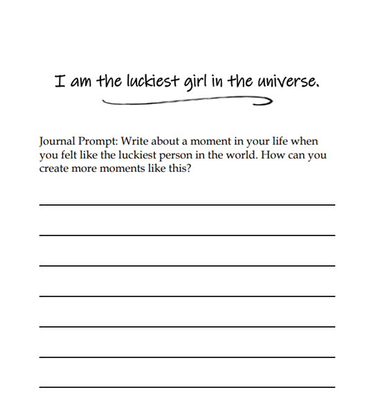 I’m a Lucky Girl, a guided affirmation and manifestation journal with 100 affirmations, journal prompts, and meditations for luck, confidence, joy, and abundance.