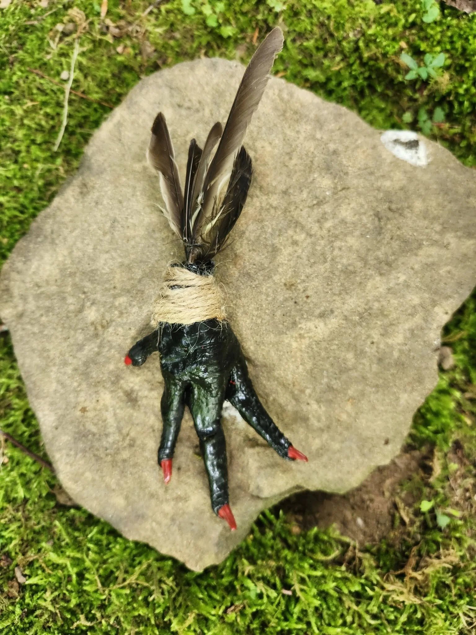 chicken foot protection charm for rootwork, spiritual warding, banishing, and protection magic