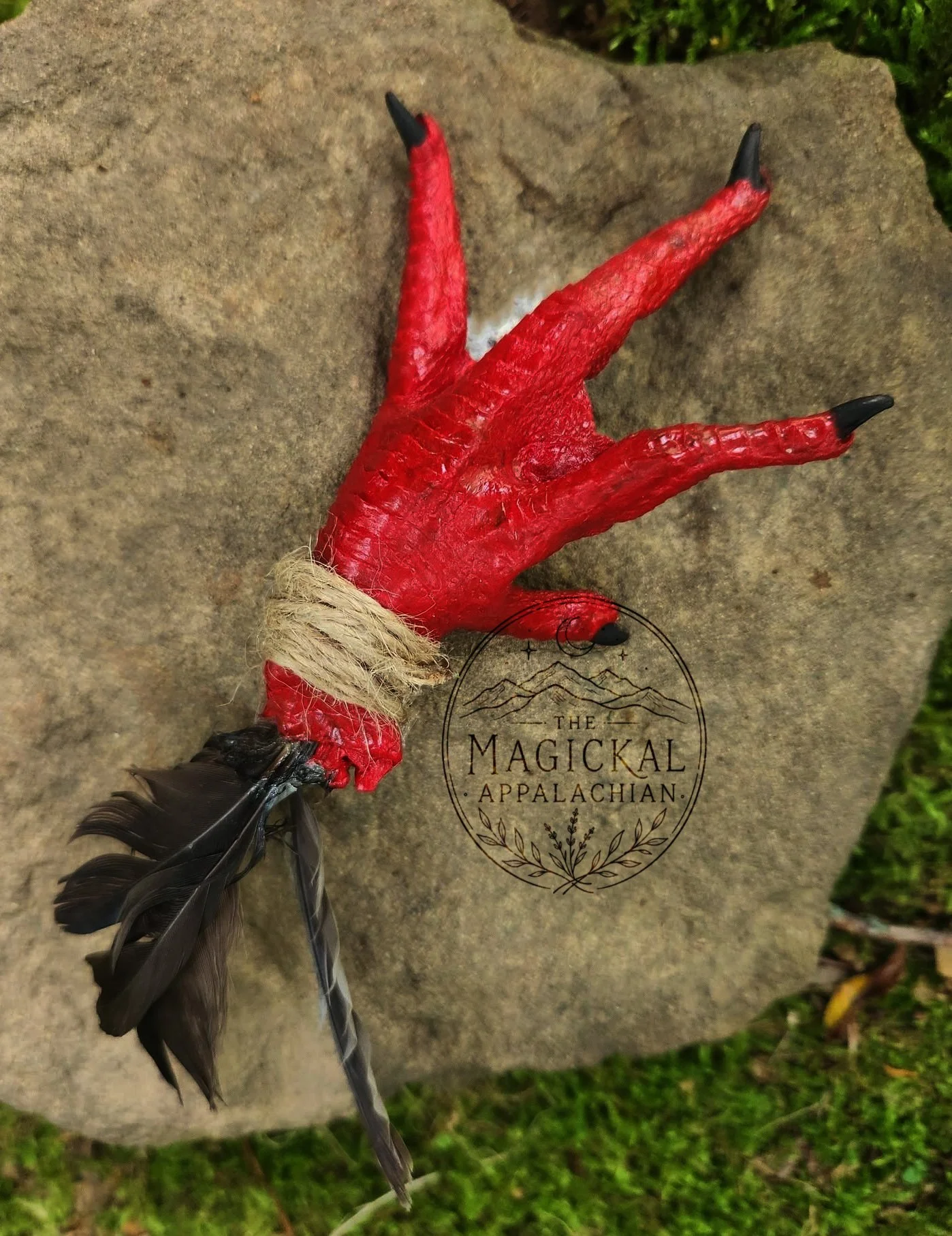 chicken foot protection charm for rootwork, spiritual warding, banishing, and protection magic