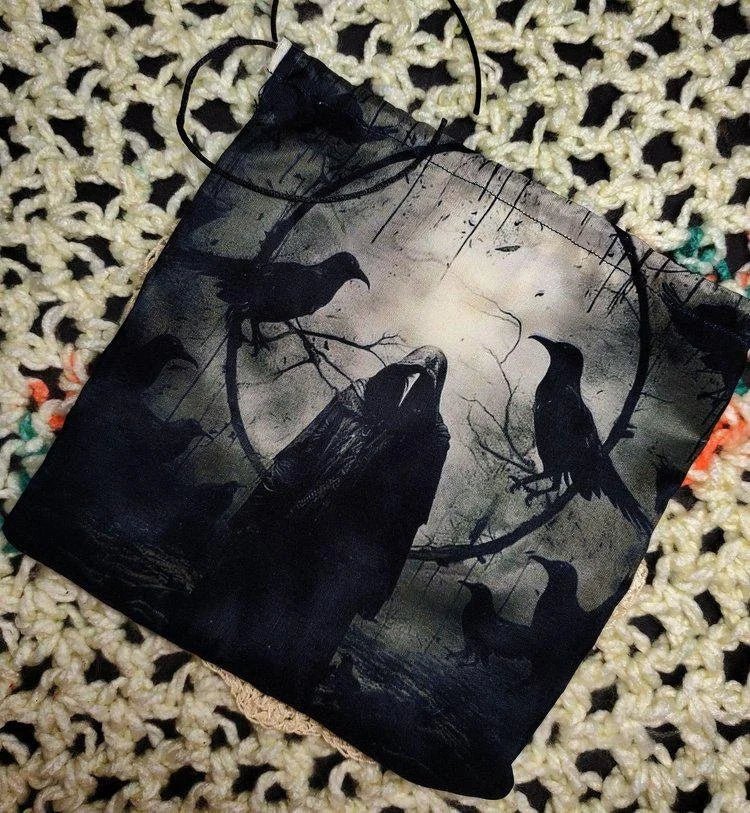 Handmade oak runes with pouch for Norse divination, folk magic, meditation, and land-based spiritual practice