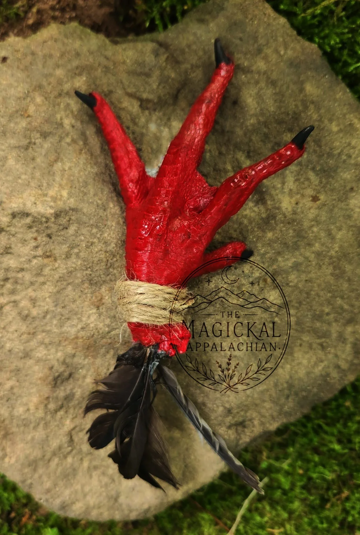 chicken foot protection charm for rootwork, spiritual warding, banishing, and protection magic