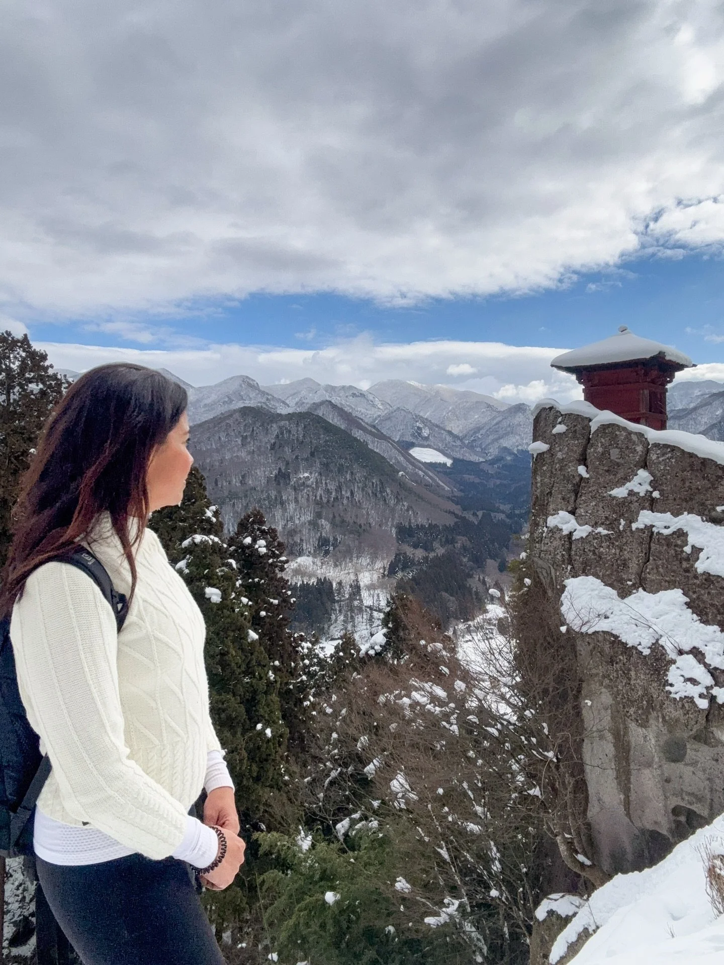 The beautiful places life guides us to. ❤️🇯🇵 This temple called me, perched high in the Yamadera mountains, though I didn&rsquo;t yet know why.

Just to the right of the first snowy steps, I came upon an altar of Jizō statues. Along the 1,015-step 