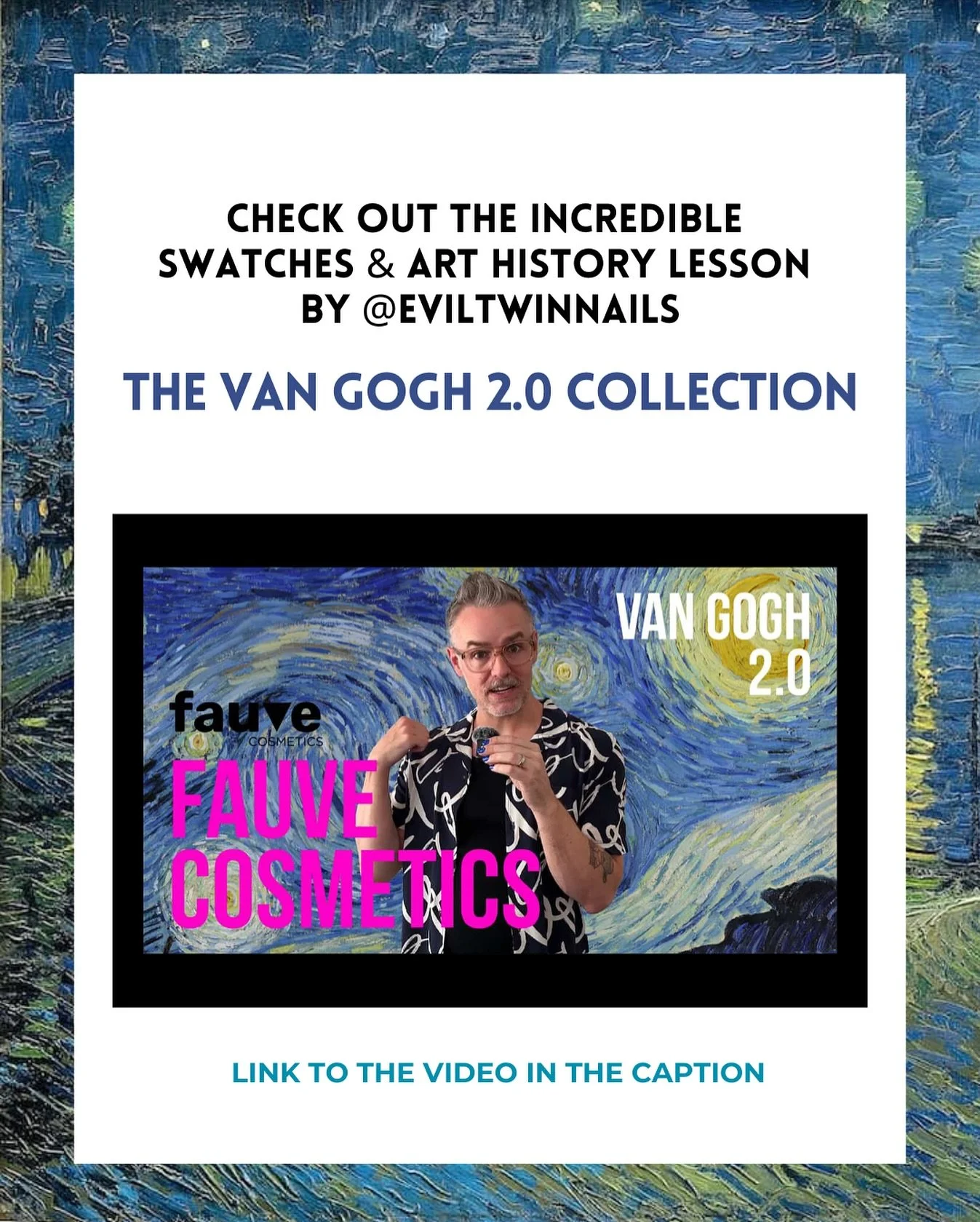 Get another amazing Van Gogh art lesson & see Tyler’s beautiful swatches in his latest YouTube video of the Van Gogh 2.0 collection, available now.
https://youtu.be/Uzpy0OWVwMo?feature=shared
Thank you @eviltwinnails 🥰
#fauvecosmetics #