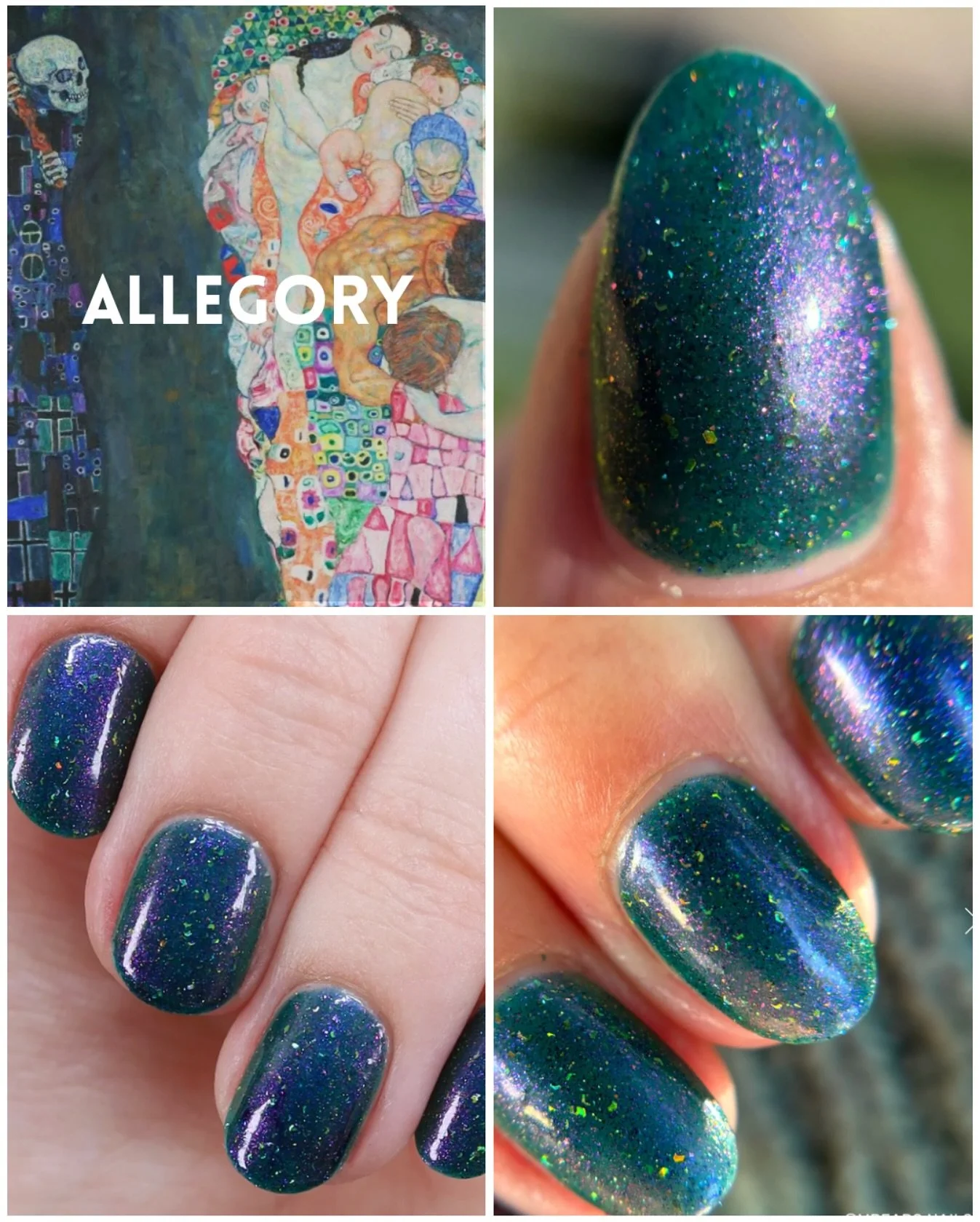 ALLEGORY
THE KLIMT COLLECTION
Available now
Teal jelly base with violet/yellow/green shimmer, various gold holo, various reflective glitter.
Featuring swatches by @lacqueredwallflower @mreads.nails
Paid PR
#fauvecosmetics #newbrand #indiecosmeti