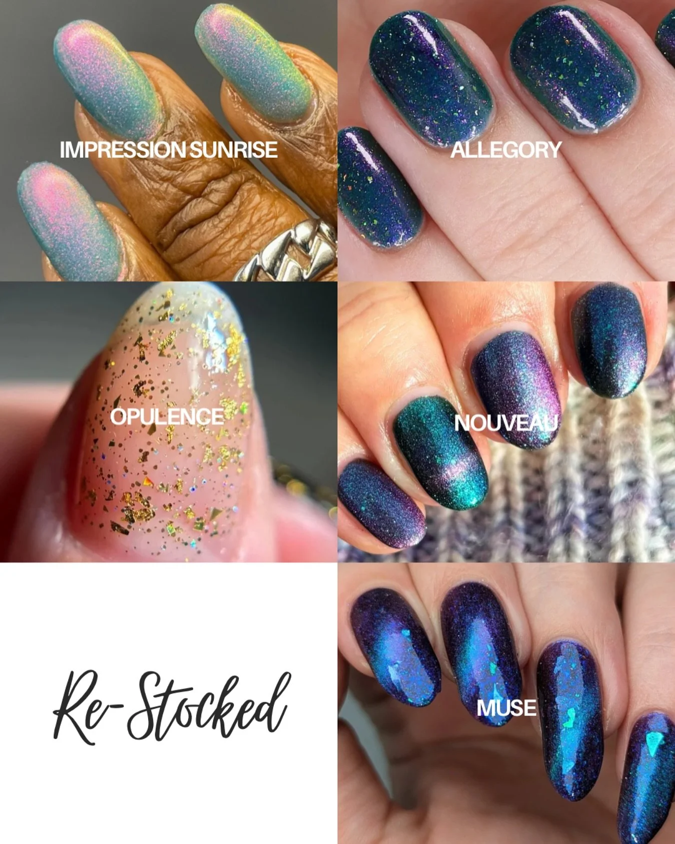 NOW AVAILABLE
- Impression Sunrise (thermal + glow-in-the-dark)
- Allegory
- Opulence (23K gold topper)
- Nouveau (magnetic)
- Muse (magnetic)
Swatched by @tonyaispoloshed @mreads.nails @lacqueredwallflower @nailbastion
Paid PR
#fauvecosmetics