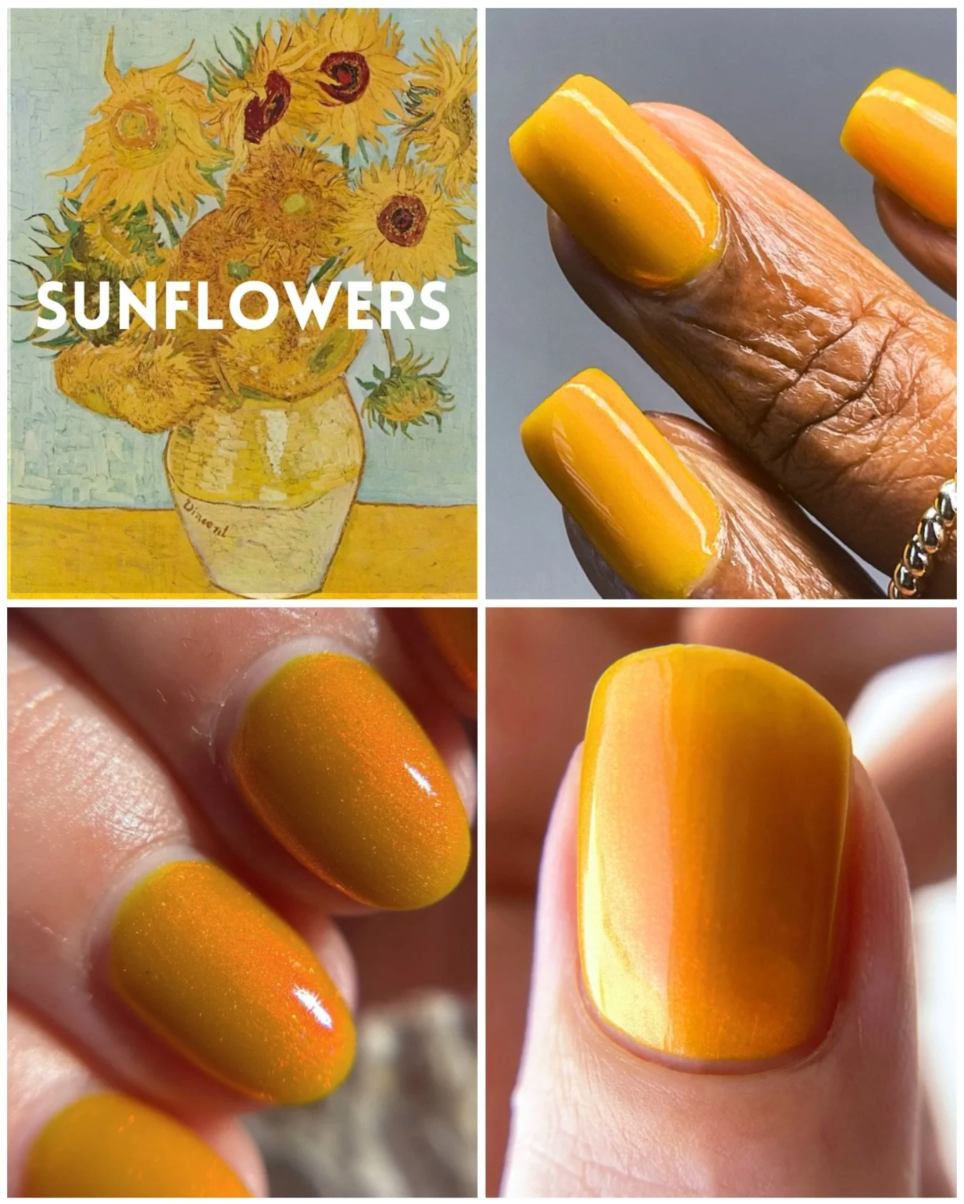 SUNFLOWERS
Van Gogh Collection 2.0
Yellow ochre with red/orange aurora shimmer.
Available now for pre-order
Swatched by @tonyaispolished @mreads.nails @eviltwinnails
Paid PR
#fauvecosmetics #nailpolish #nailpolishaddict #nailsnailsnails #yellown