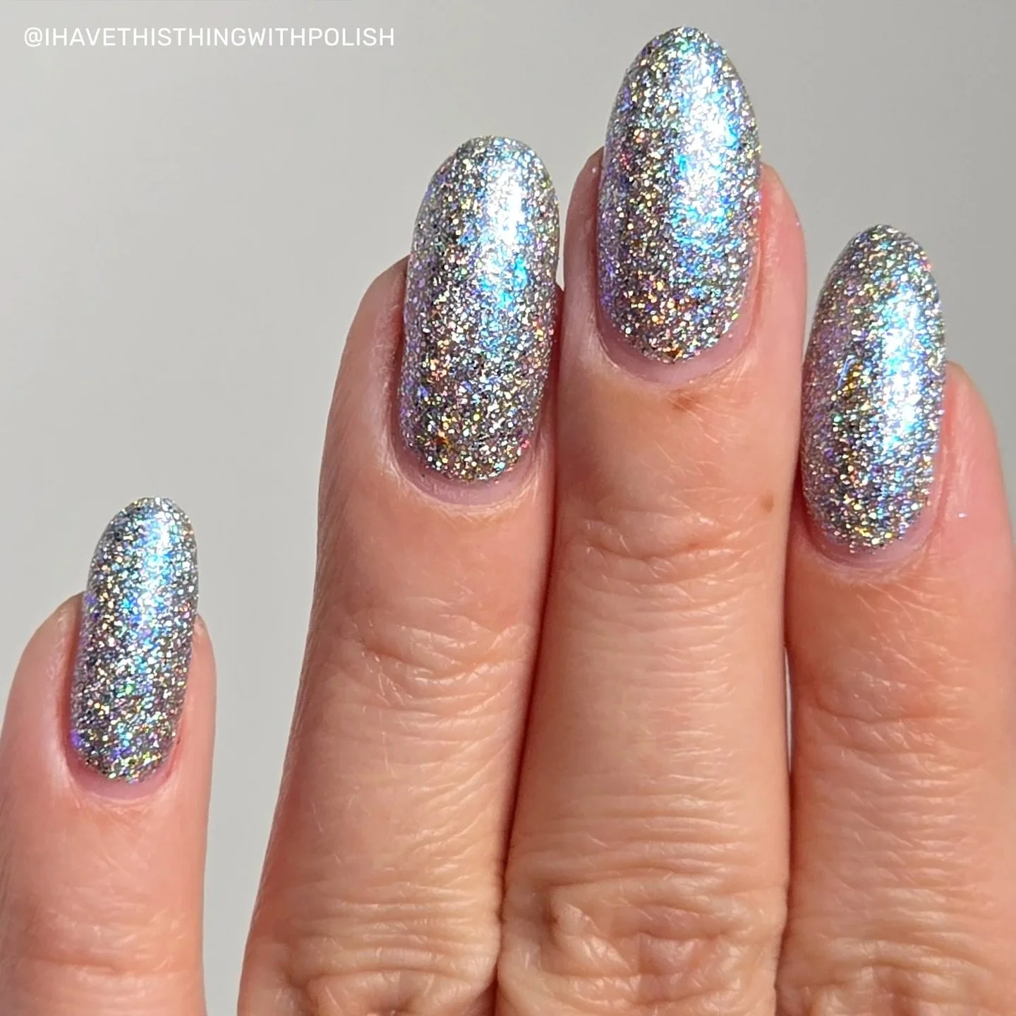 Coming 11/28 for Black Friday

WINTER CHILL

A clear base loaded with various size silver holo glitter, blue/violet large particle shimmer, silver reflective glitter, and blue/aqua iridescent flakies.

Available only as a mini size (7ml) and will be 