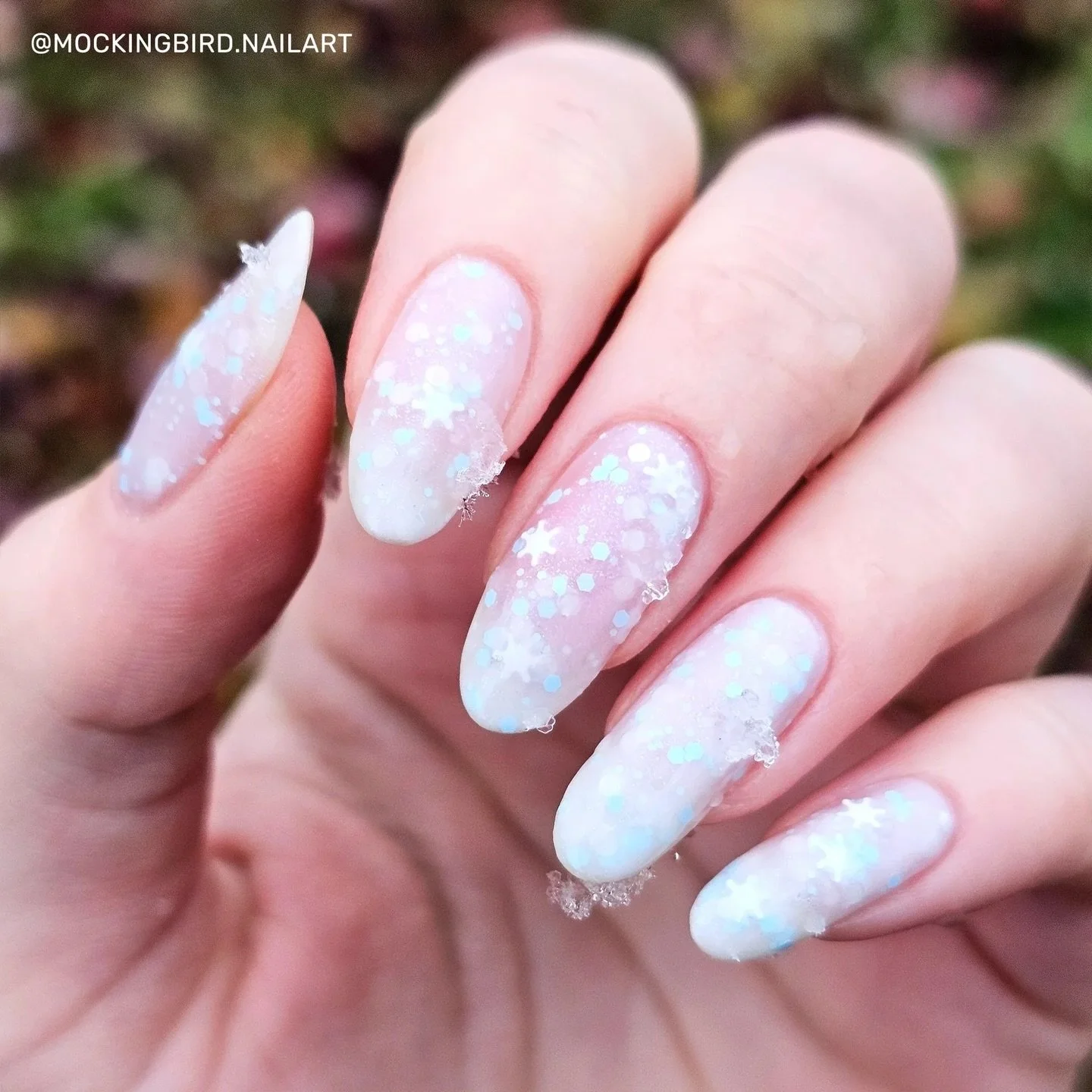 Our best selling nail polish

❄️ Frostbite (thermal)
A white (cold) to near sheer (warm) thermal with mini white snowflakes, a sprinkling of blue/violet large particle shimmer, with various white, pale blue, and mint glitters.

Currently sold out aga