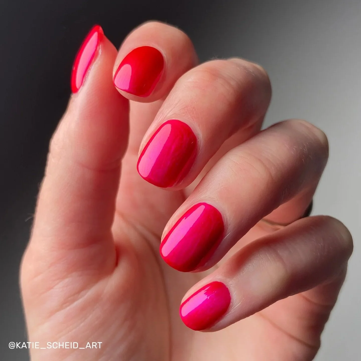 CROWN OF FLOWERS
Red base with purple to red shifting shimmer.
Part of The Maker&rsquo;s Series

Swatched by @katie_scheid_art &amp; @isionails 
Paid PR

#fauvecosmetics #nailpolish #nails #nailsnailsnails #indienailpolish #rednails #pinknails #shimm