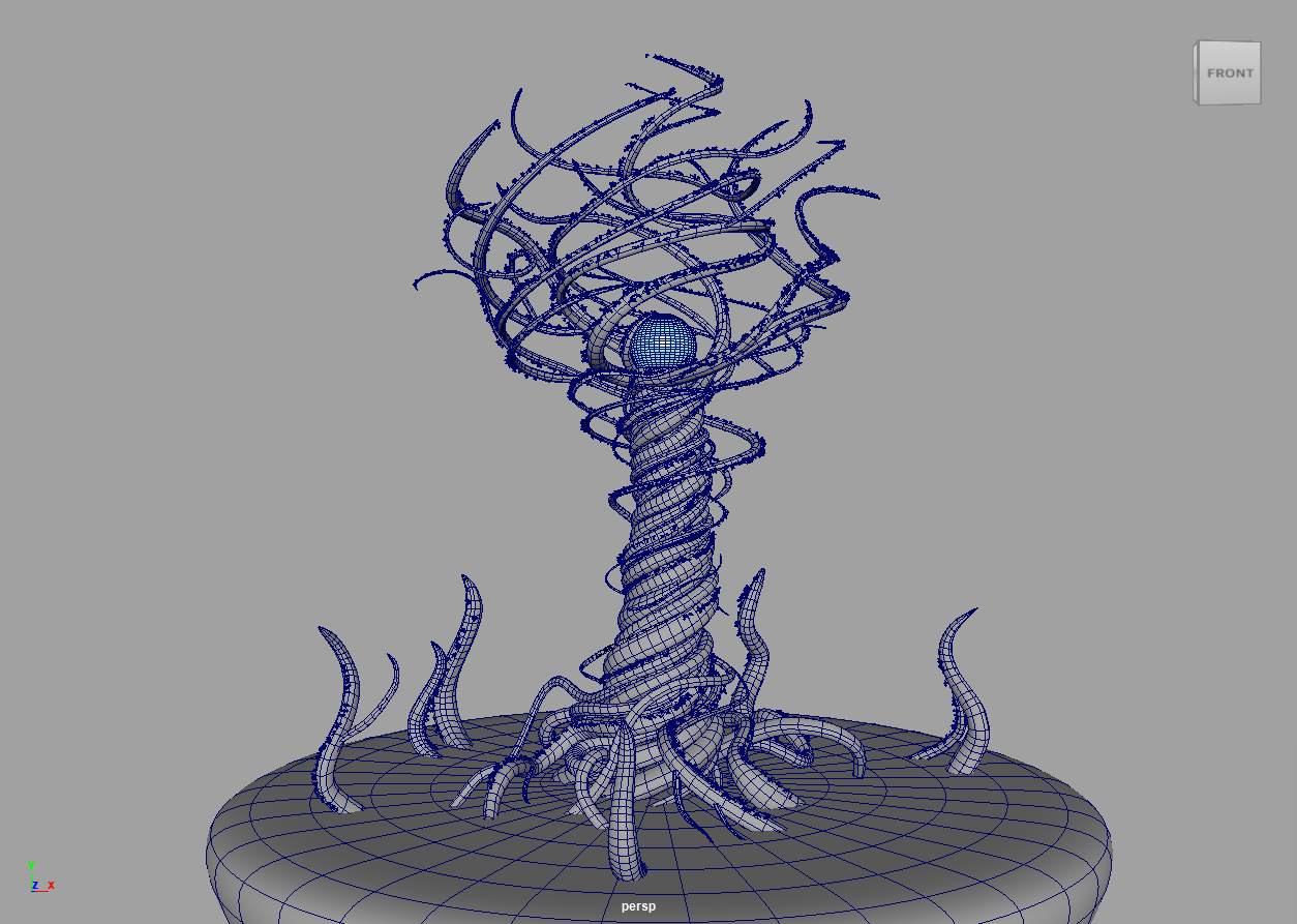 Model wireframe for the Tree of Life.