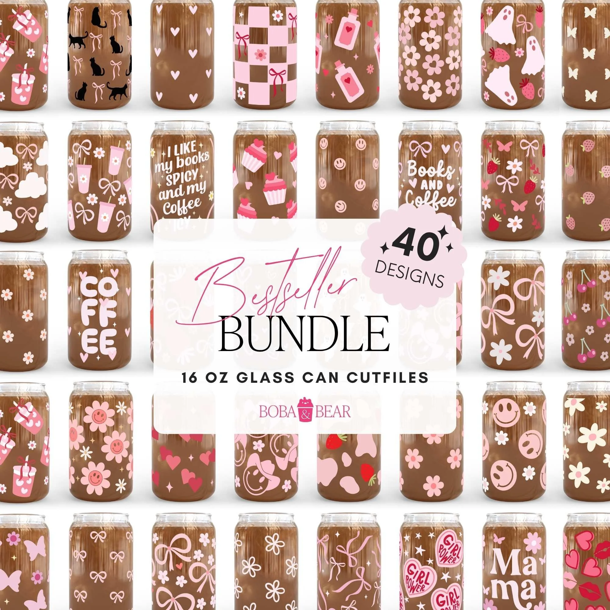 Top 40 Bestselling Glass Wrap SVG Bundle