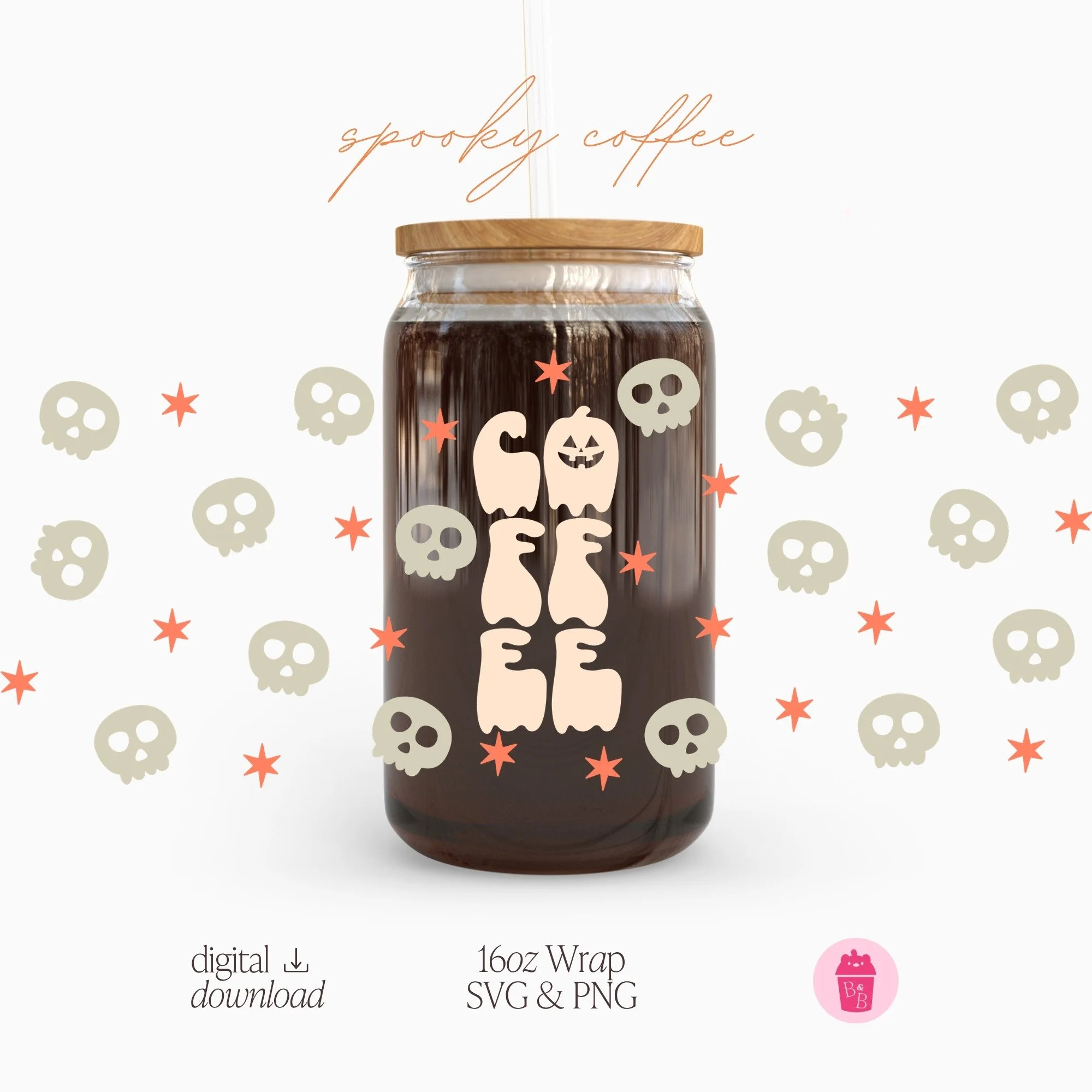 Spooky Coffee | Cup Wrap SVG & PNG