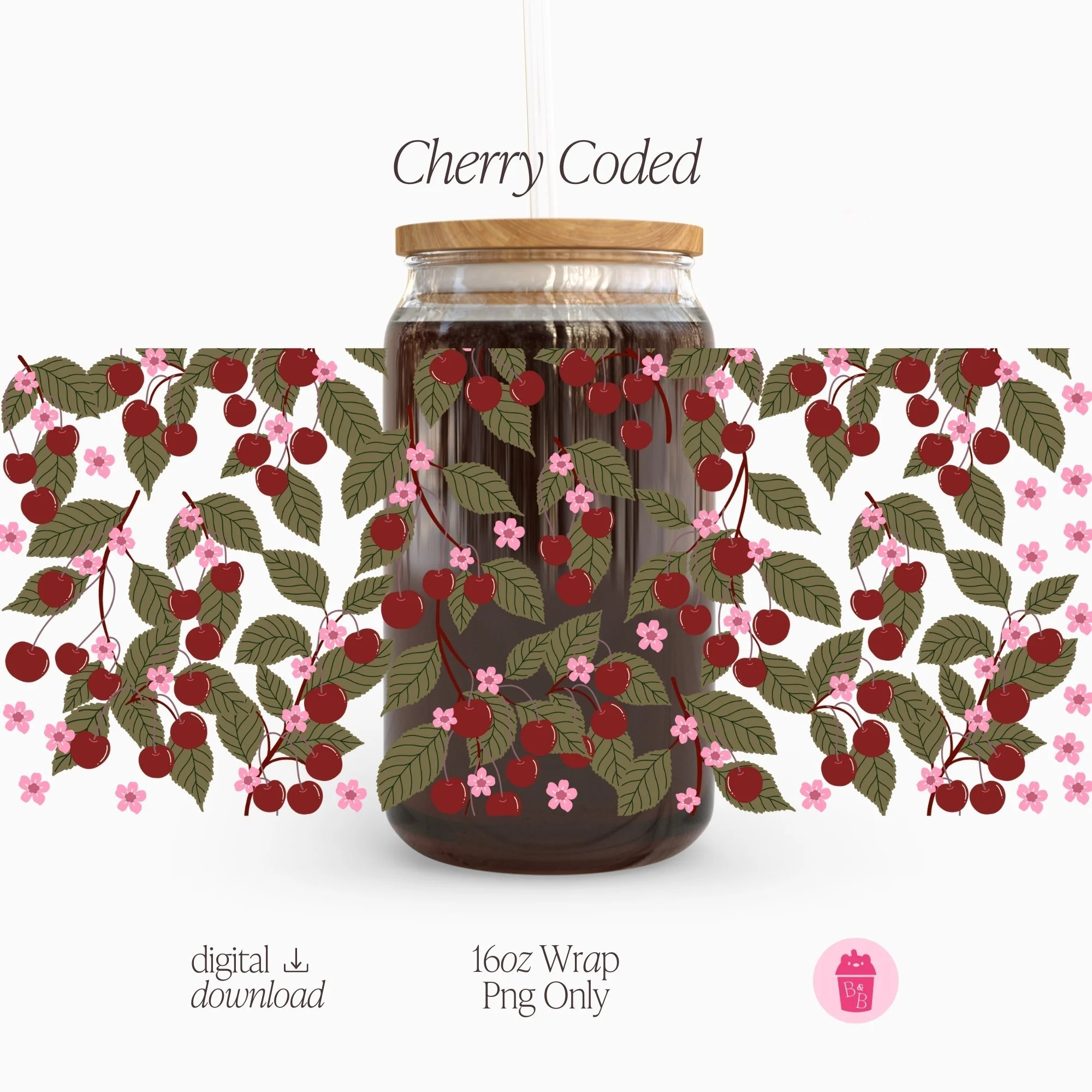 Cherry Coded | Cup Wrap PNG