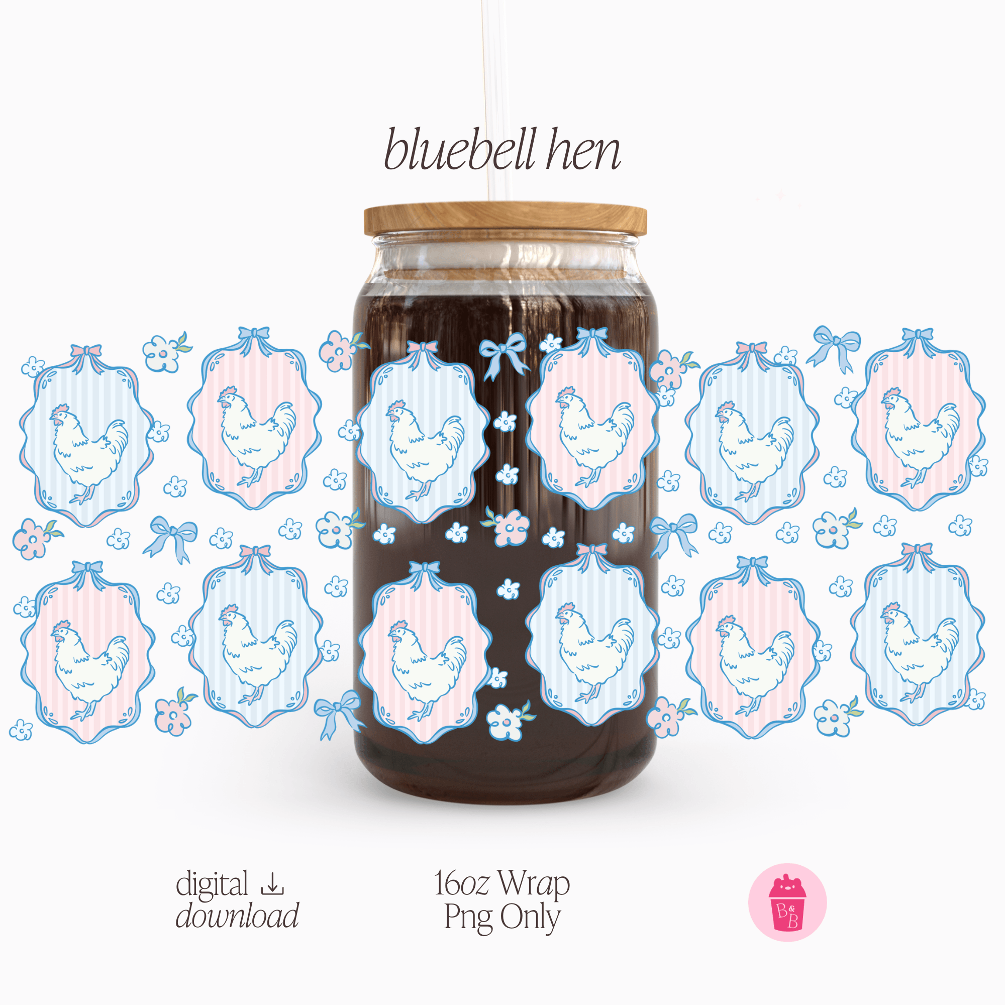 Bluebell Hen | Cup Wrap PNG