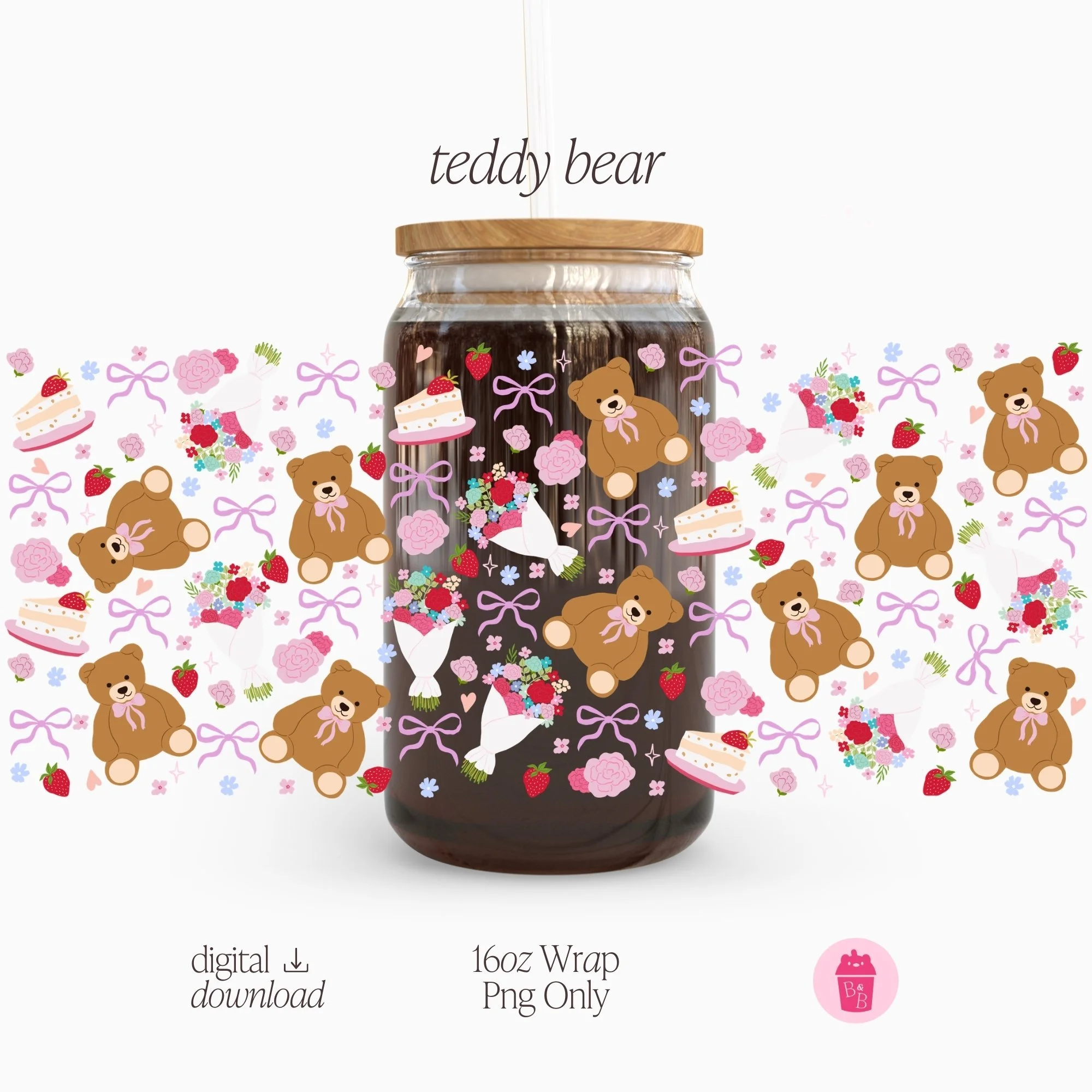 Teddy Bear | Cup Wrap PNG