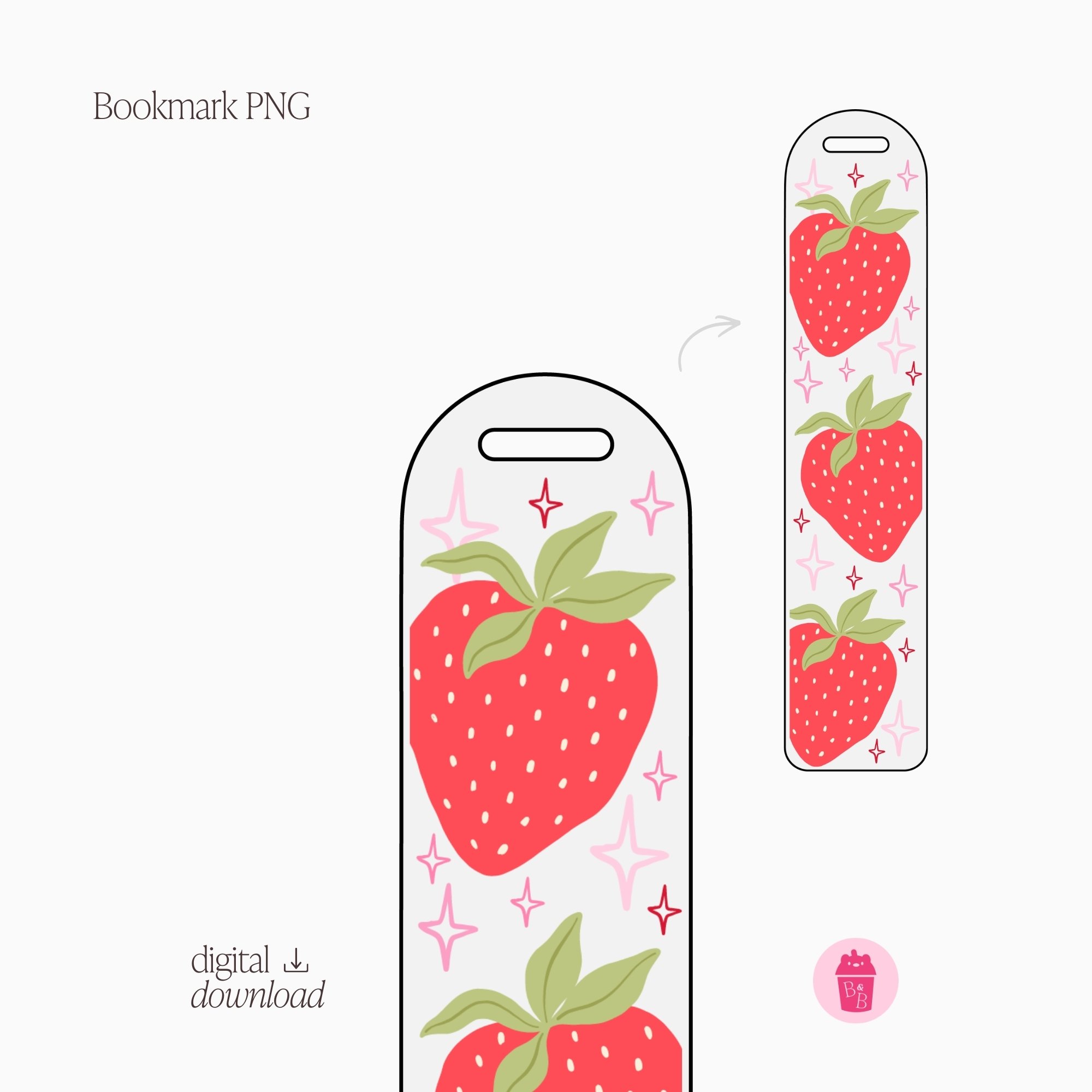 Strawberry | Bookmark PNG