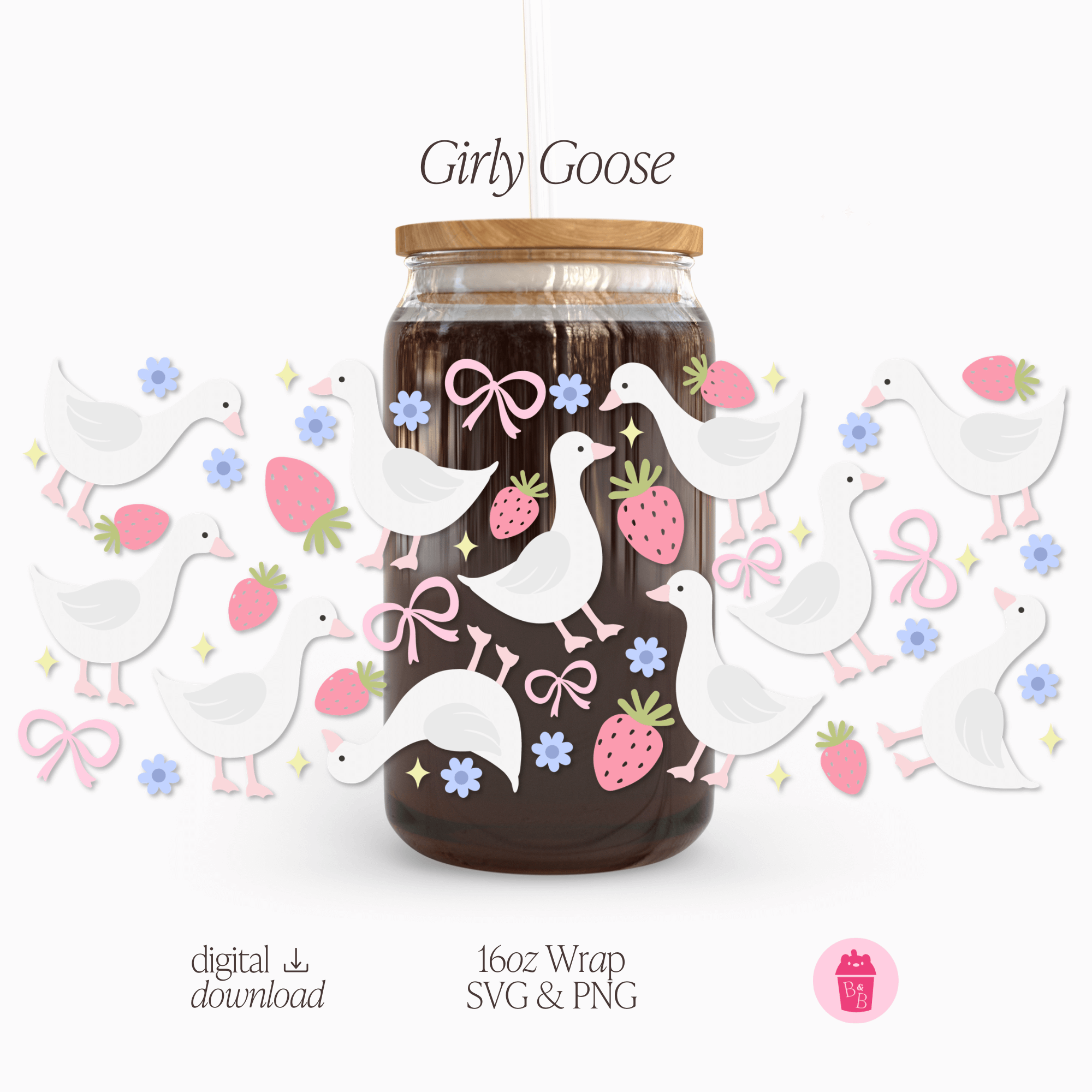 Girly Goose | Cup Wrap SVG & PNG