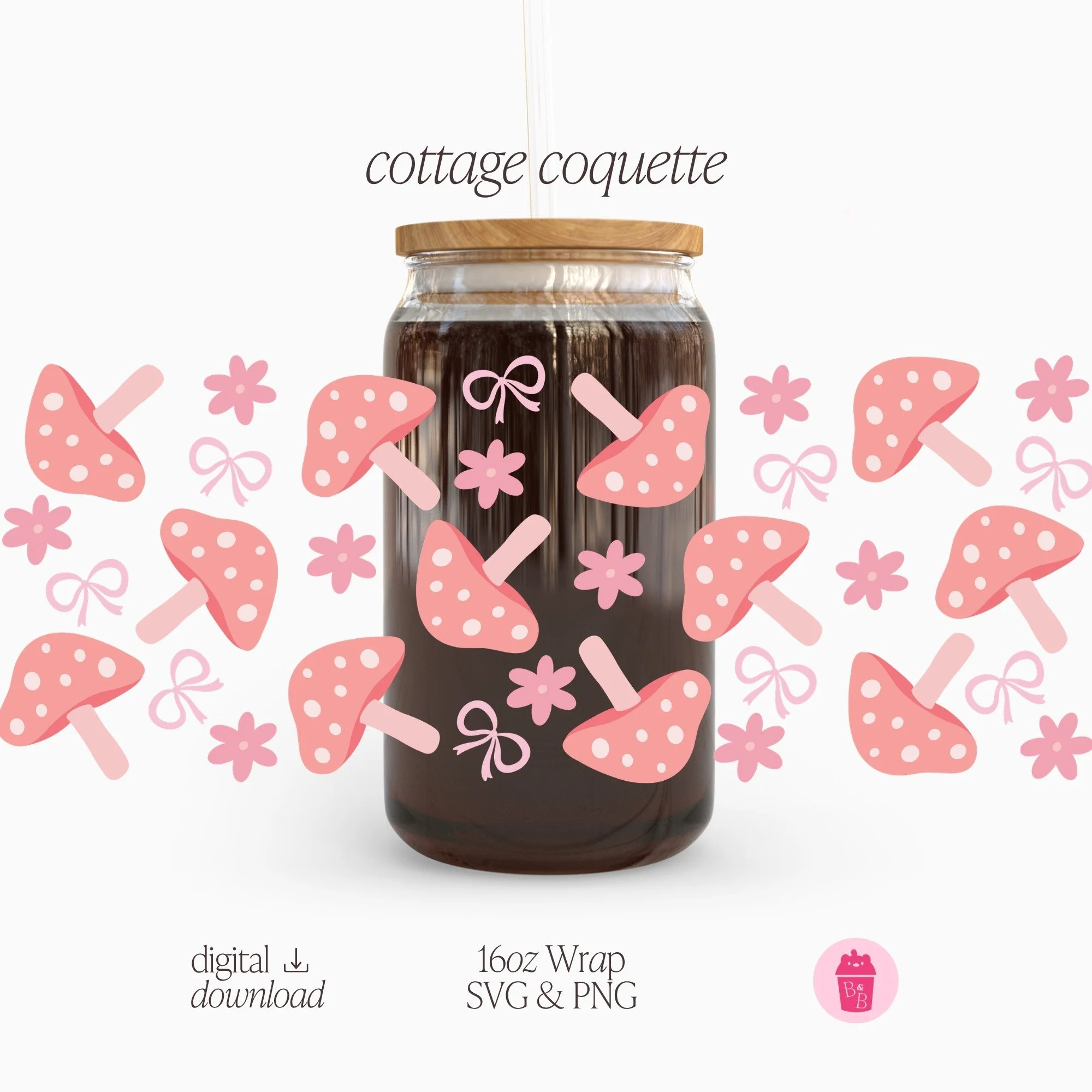 Cottage Coquette | Cup Wrap SVG & PNG