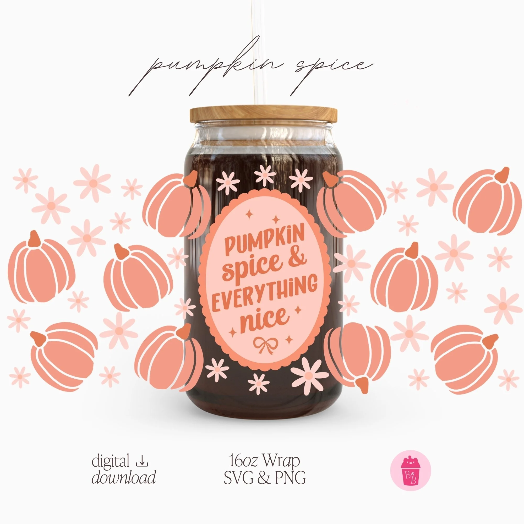 Pumpkin Spice | Cup Wrap SVG & PNG