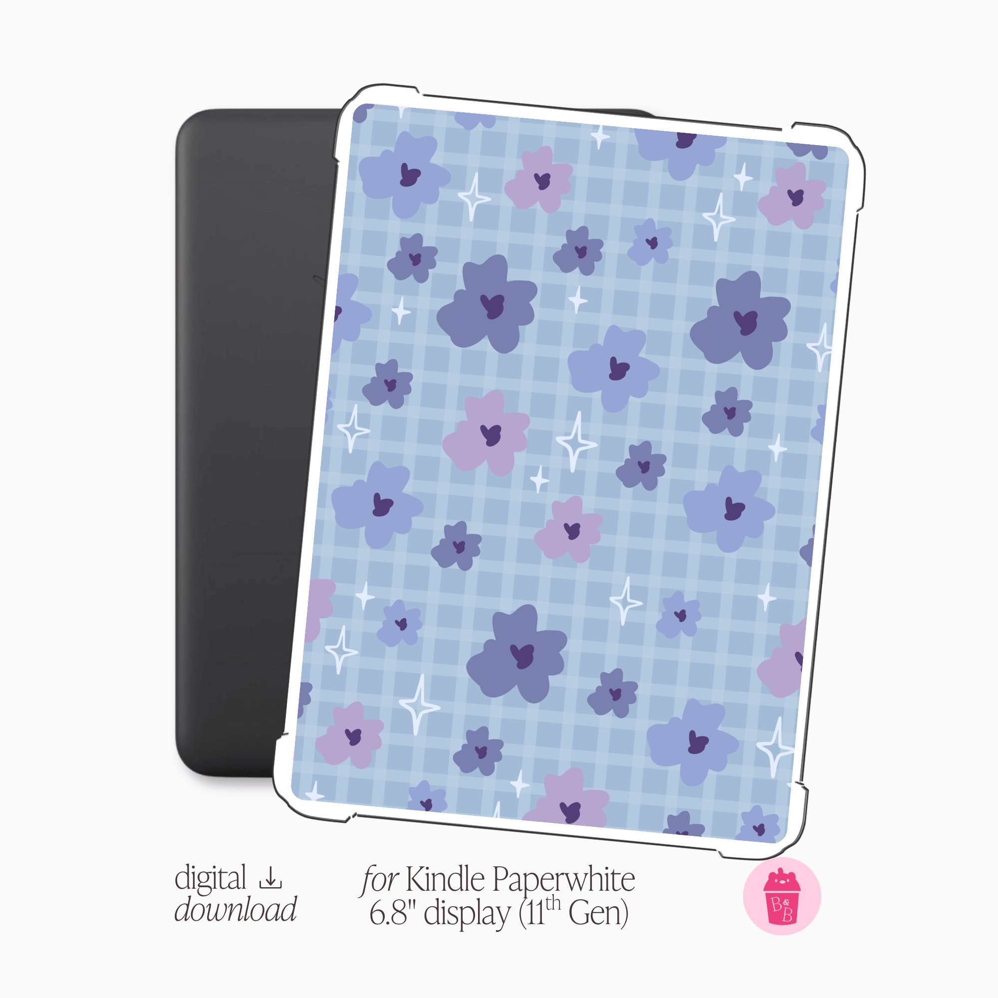 Midnight Floral |  E-reader Case Insert PNG