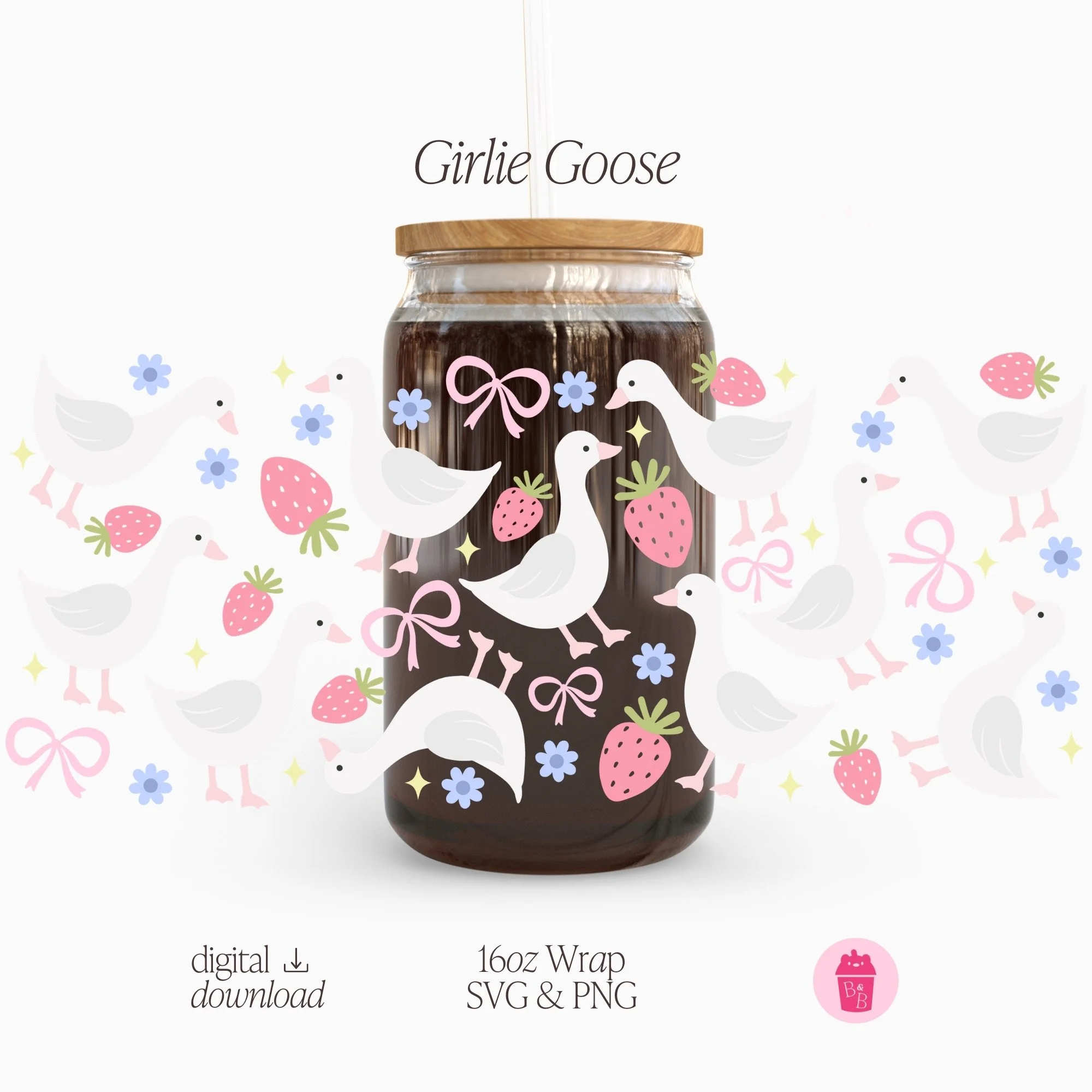 Girlie Goose | Cup Wrap SVG & PNG