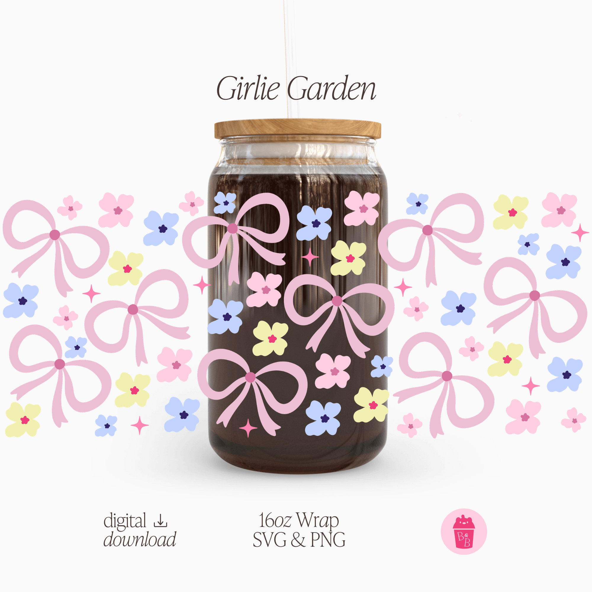 Girlie Garden | Cup Wrap SVG & PNG