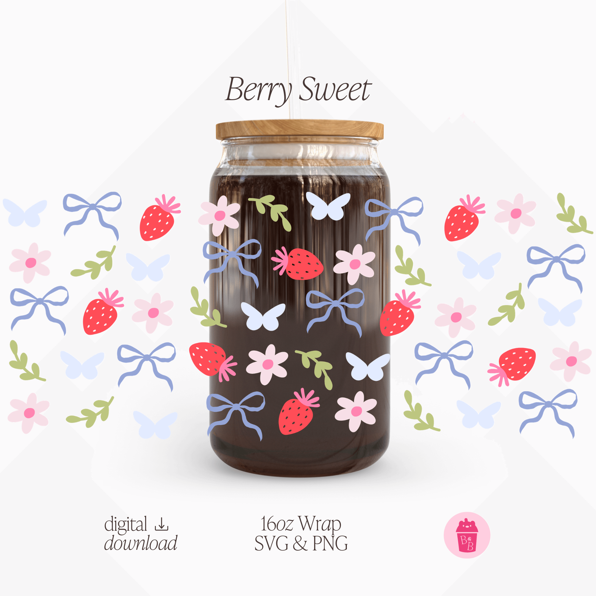 Berry Sweet | Cup Wrap SVG & PNG
