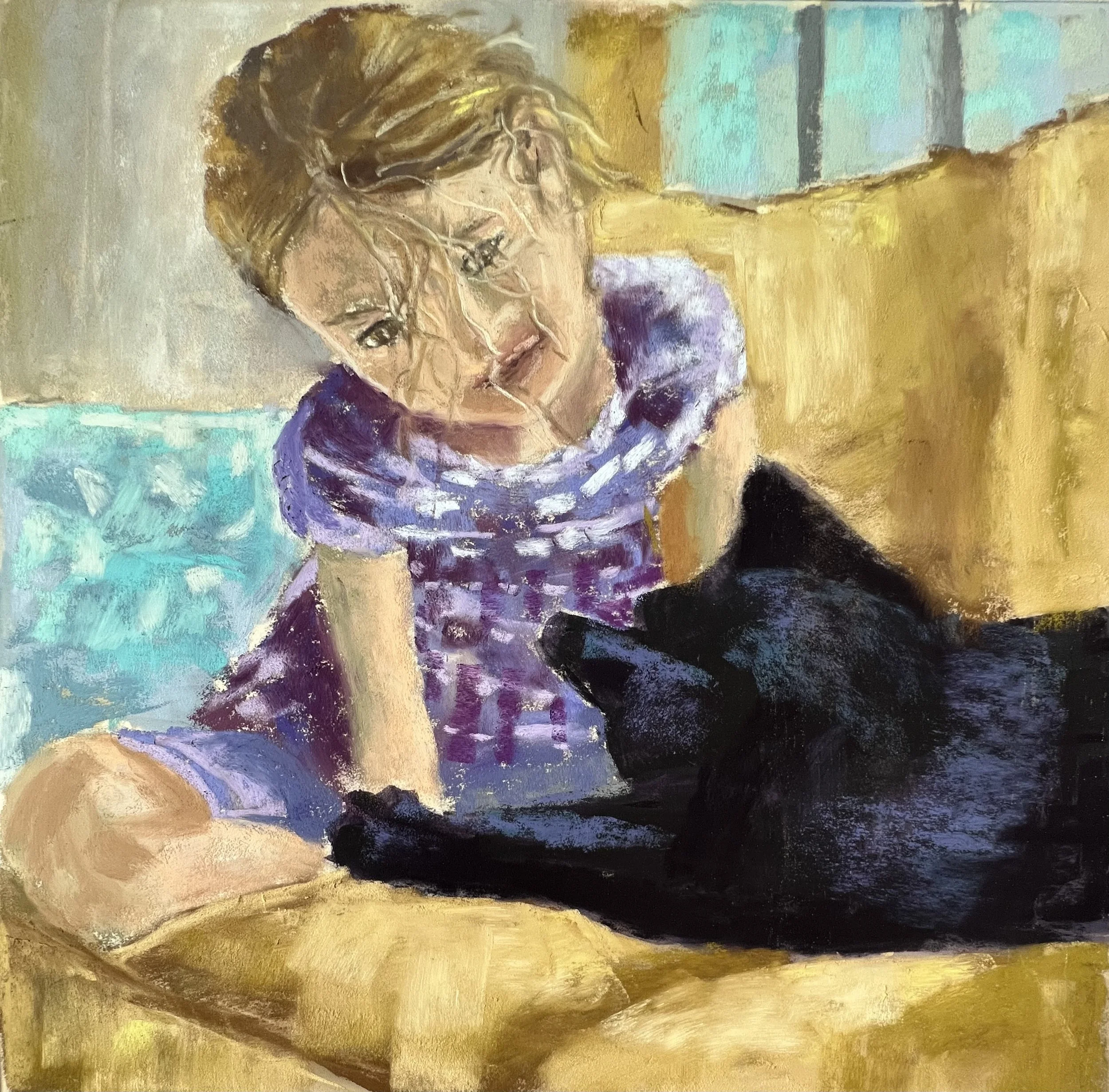 "Playtime" - 16 x 16 inches, Unframed