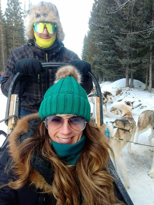 Kananaskis nordic spa and snowy owl dog sledding dopp with love event