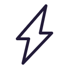 Purple lightning bolt icon