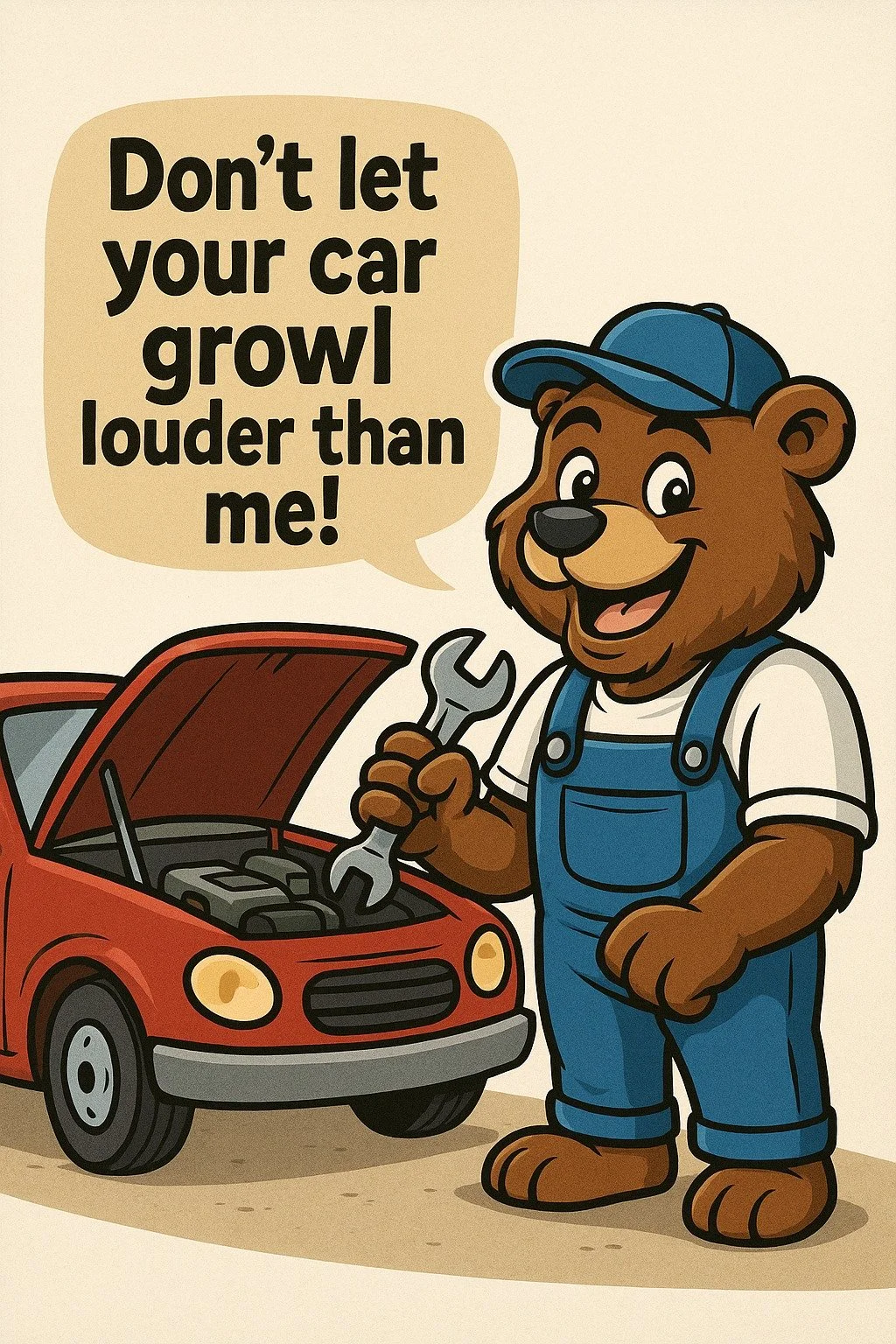 🐻 Our bear mascot says: &ldquo;Don&rsquo;t let your car growl louder than me!&rdquo; 
Time for an oil change? Swing by Bear&rsquo;s Garage and let&rsquo;s calm that engine roar.

Who&rsquo;s guilty of pushing that &ldquo;change oil soon&rdquo; light
