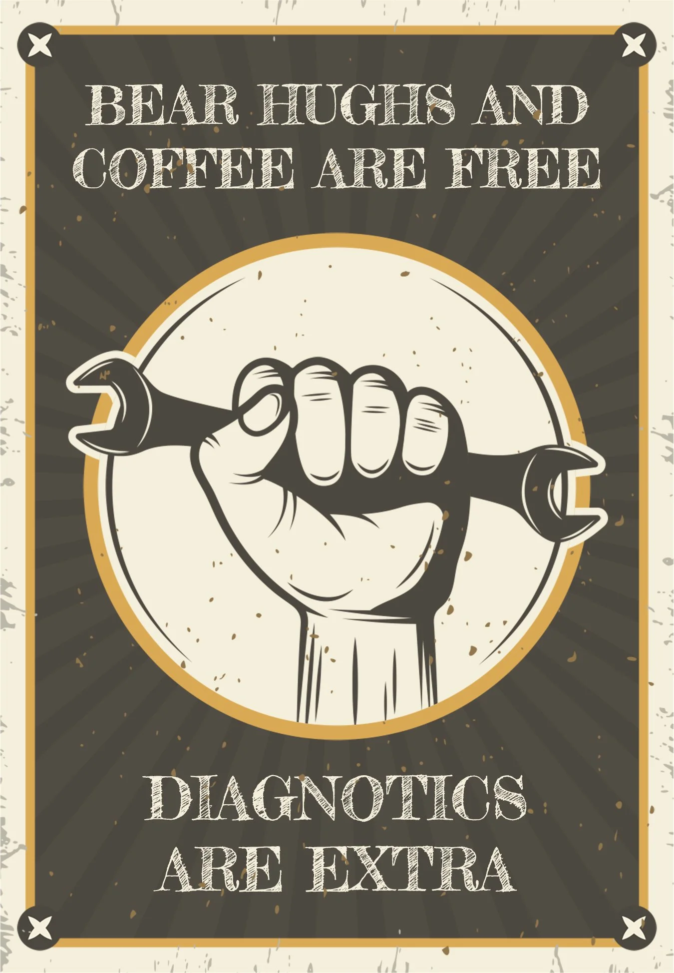 🐻 Bear hugs: FREE.
☕ Coffee: FREE.
🛠 Diagnostics? That&rsquo;s where the magic (and the bill) happens.

Swing in, sip, smile, and let us do the wrenching.