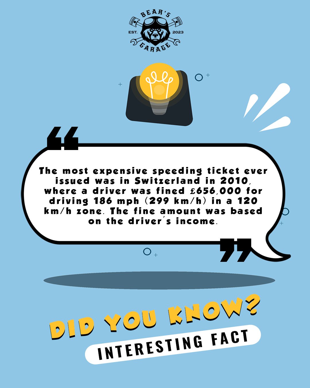 🛠️🐻 Here's this month's fun fact at Bear's Garage!

Stay tuned for more car trivia and tips! 🛠️🐻

 #BearsGarage #funfacts