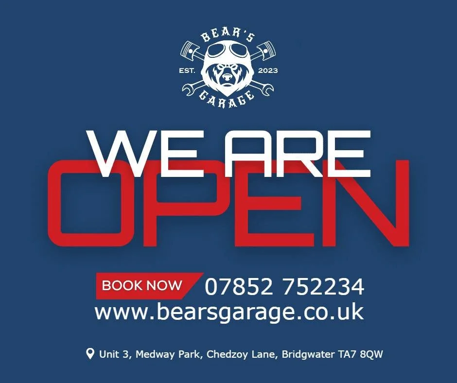 We are open as usual!

☎️ 07852752234
01278570545

📍 Bear's Garage
Unit 3, Medway Park, Chedzoy Lane,
Bridgwater, TA7 8QW

📧 bearsgarage@outlook.com

🌐 bearsgarage.co.uk

 #BearsGarage