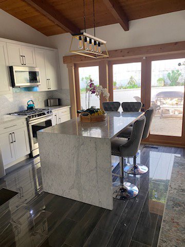 Full bathroom remodel + pre-made cabinetry