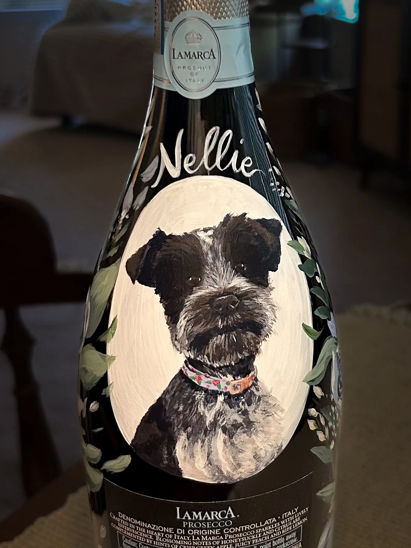 Acrylic on Champagne Bottle