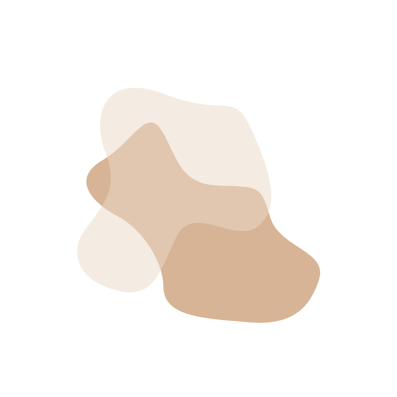 Abstract illustration of various irregularly shaped beige and light tan blobs layered together on a black background.