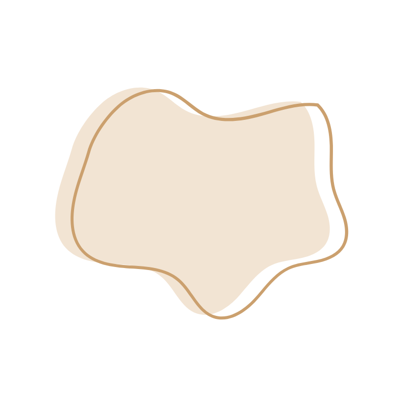 Illustration of a simple, abstract, irregularly shaped beige object with dark outlines.