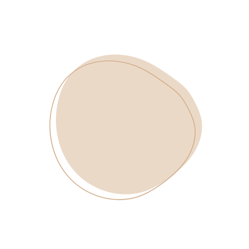 Abstract line drawing of a rounded shape in beige and light brown tones.